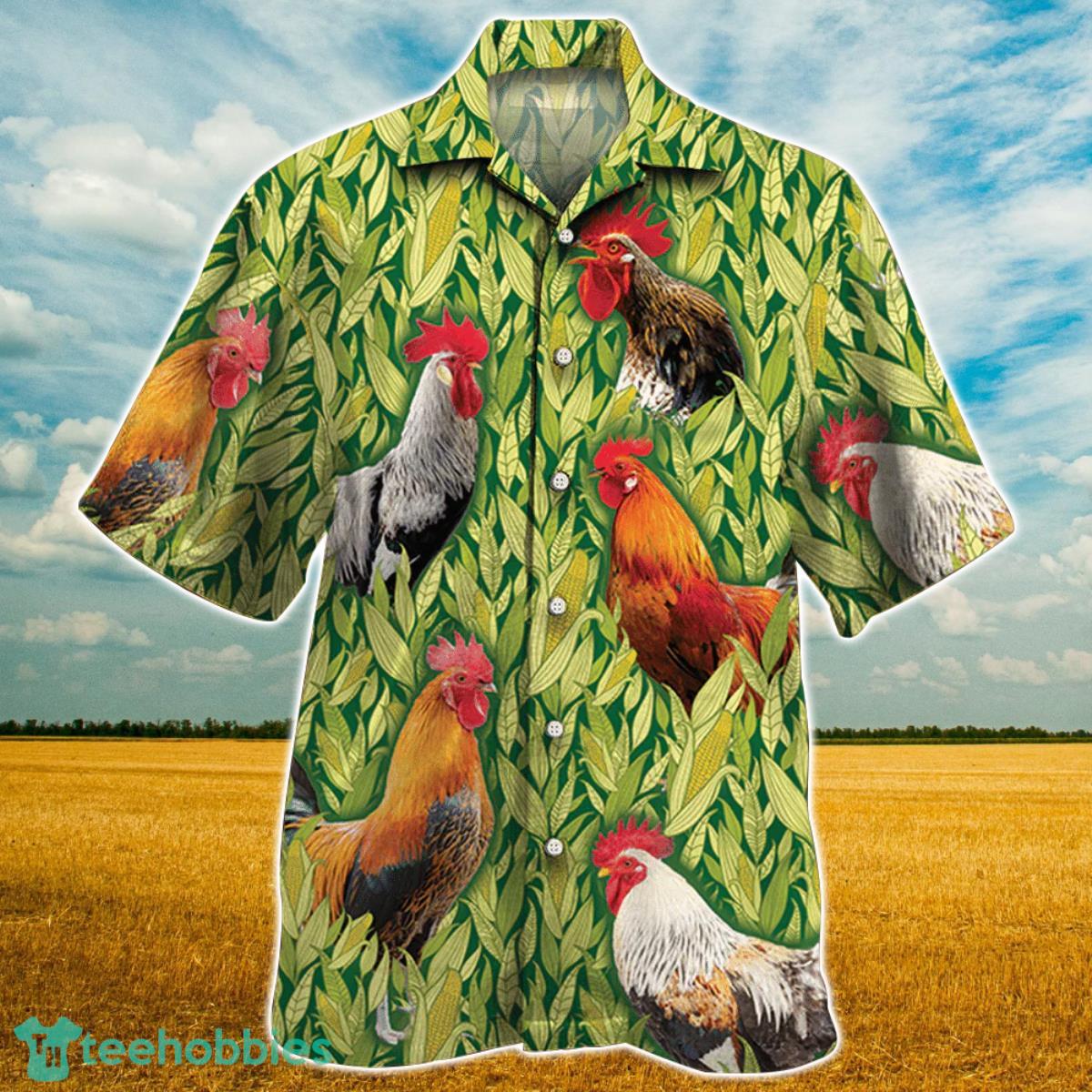 Chicken Corn Pattern Hawaiian Shirt Aloha Shirt For Men Women Product Photo 1