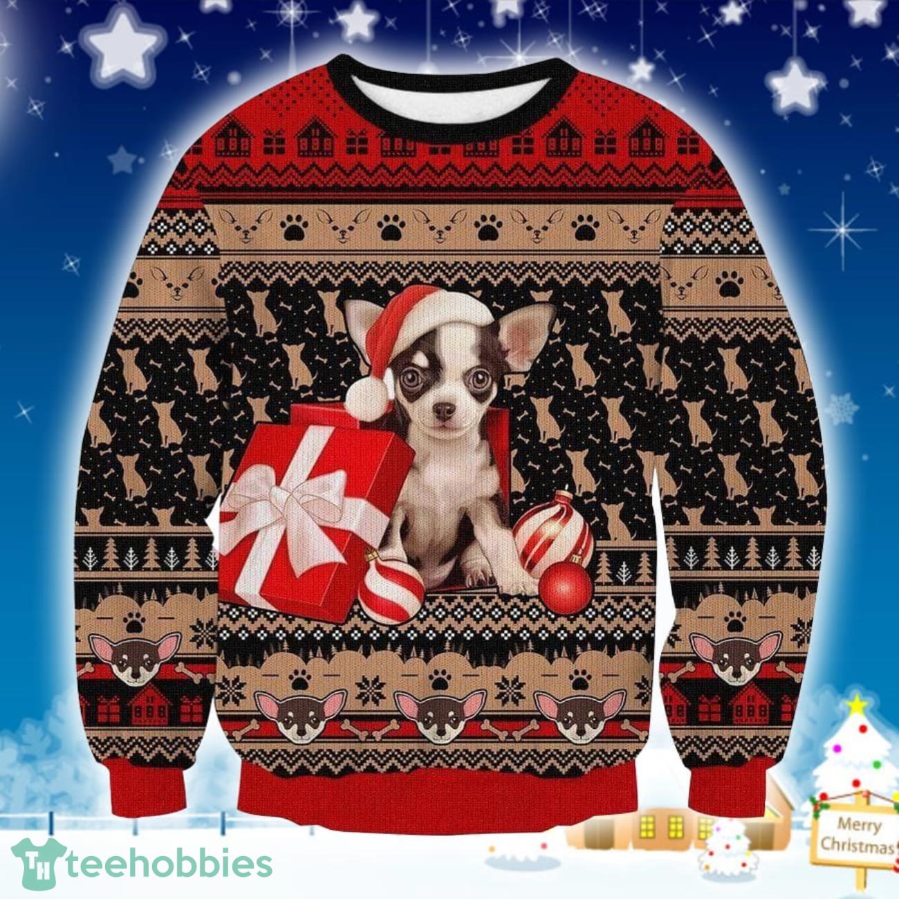 Chihuahua 3D Sweater Ugly Christmas Sweater For Men Women Product Photo 1