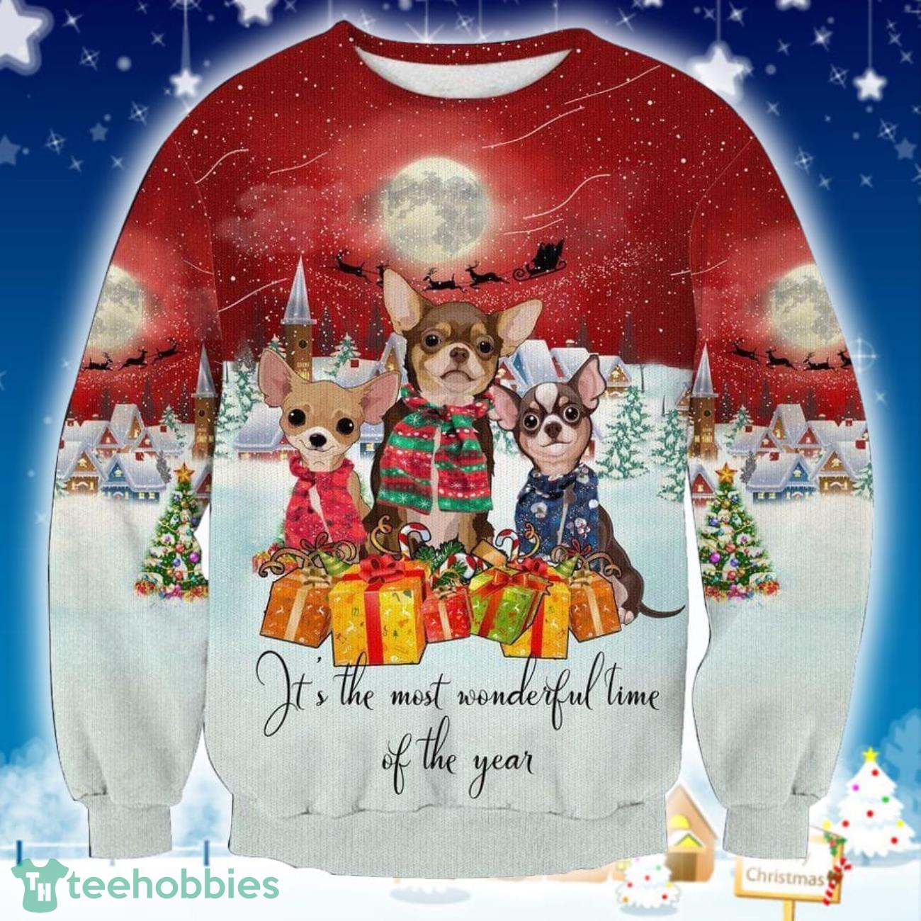 Chihuahua 3D Sweater Ugly Christmas Sweater Gift For Men Women Product Photo 1