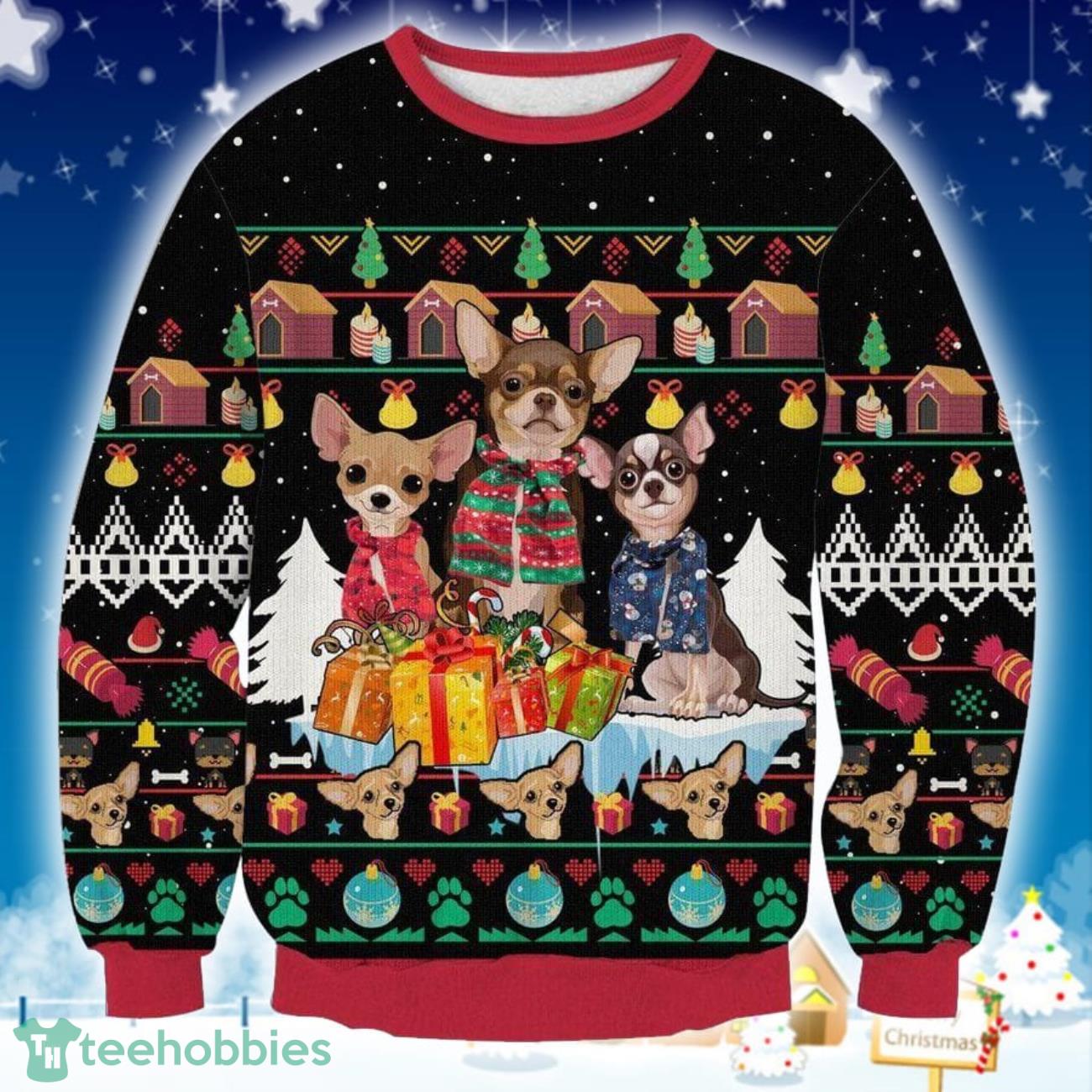 Chihuahua 3D Sweater Ugly Christmas Sweater Great Gift For Men Women Product Photo 1