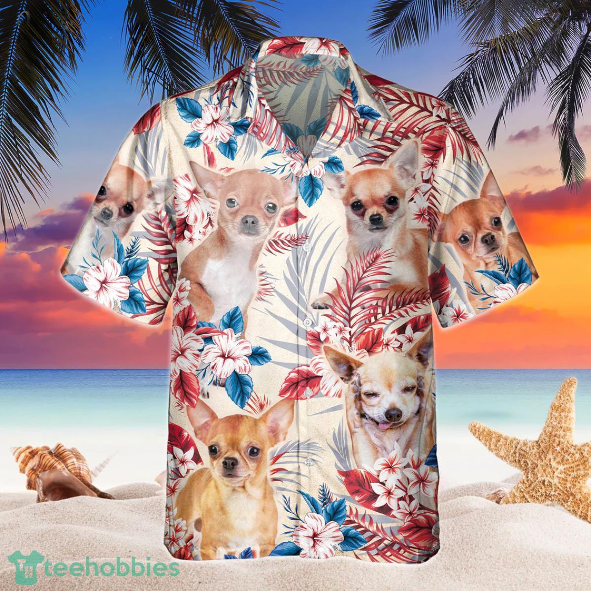 Chihuahua Dog United States Flag With Flowers Hawaiian Shirt Aloha Shirt For Men Women Product Photo 2