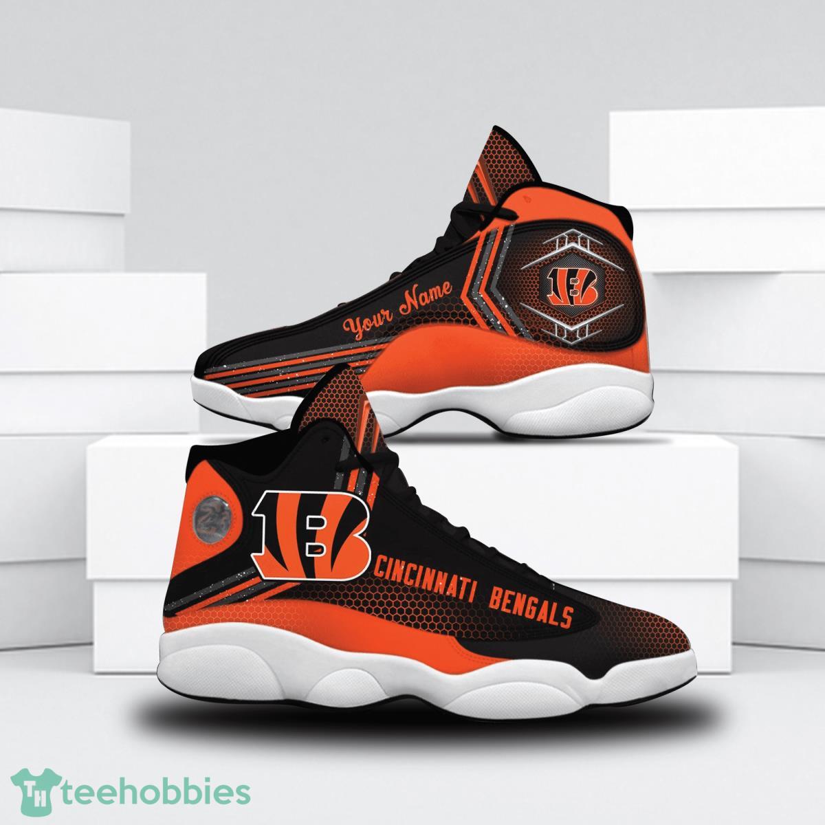 Cincinnati Bengals Football Team Custom Name Air Jordan 13 Sneakers For Fans Product Photo 1