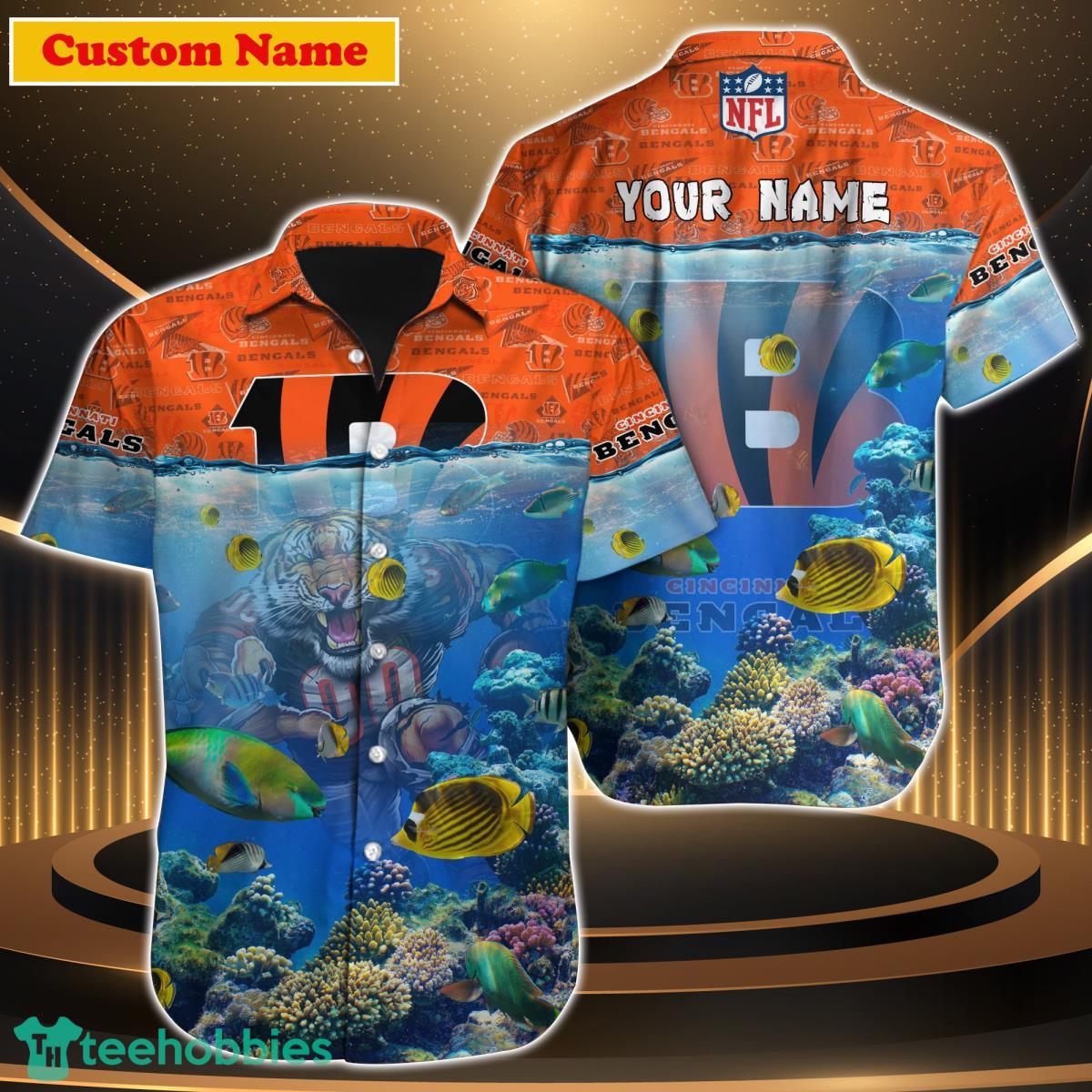 Cincinnati Bengals Custom Name NFL Hawaiian Shirt And Shorts Gift