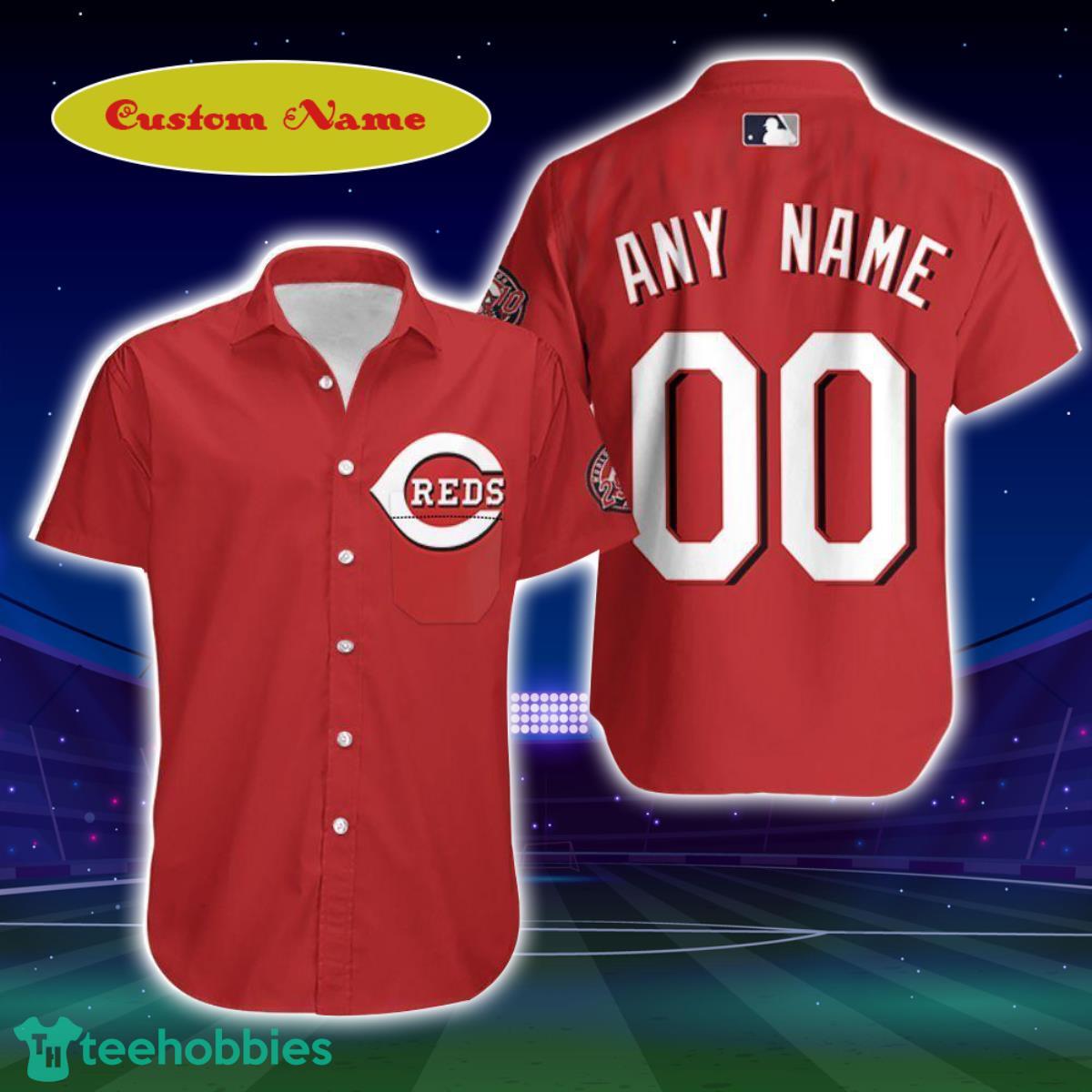 Cincinnati Reds Any Name Red Jersey Custom Name Hawaiian Shirt Best Gift For Men And Women Fans Product Photo 1