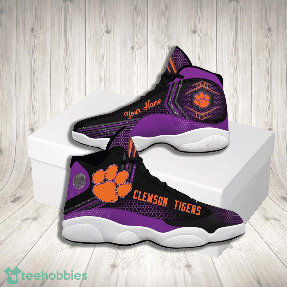 Clemson Tigers Football Team Custom Name Air Jordan 13 Sneakers For Fans Product Photo 1