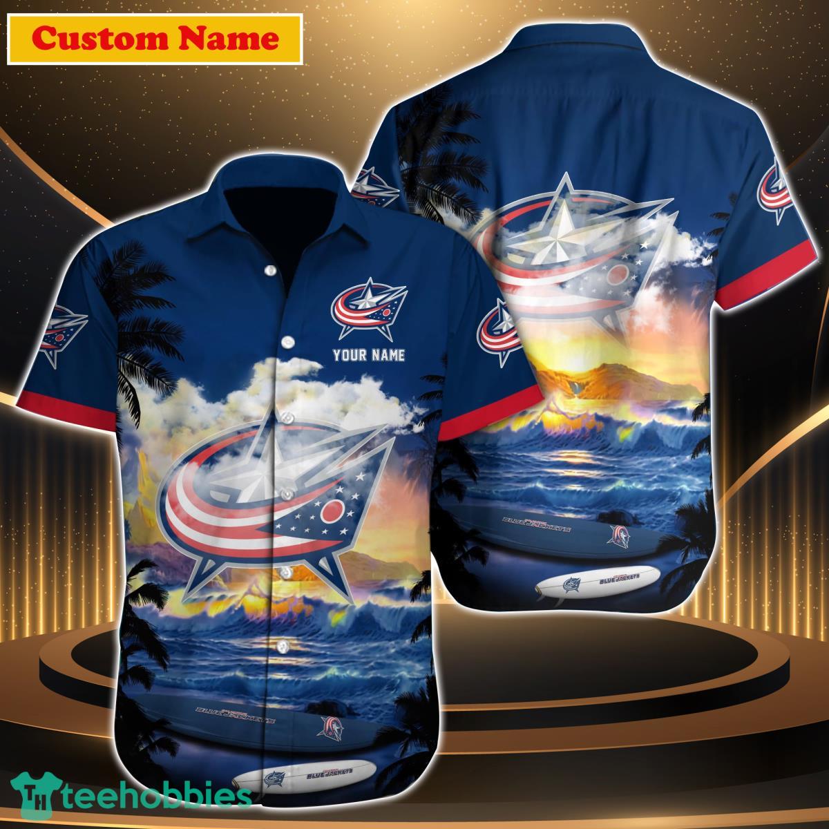 Columbus Blue Jackets NHL Custom Name Hawaiian Shirt Great Gift For Men Women Fans Product Photo 1