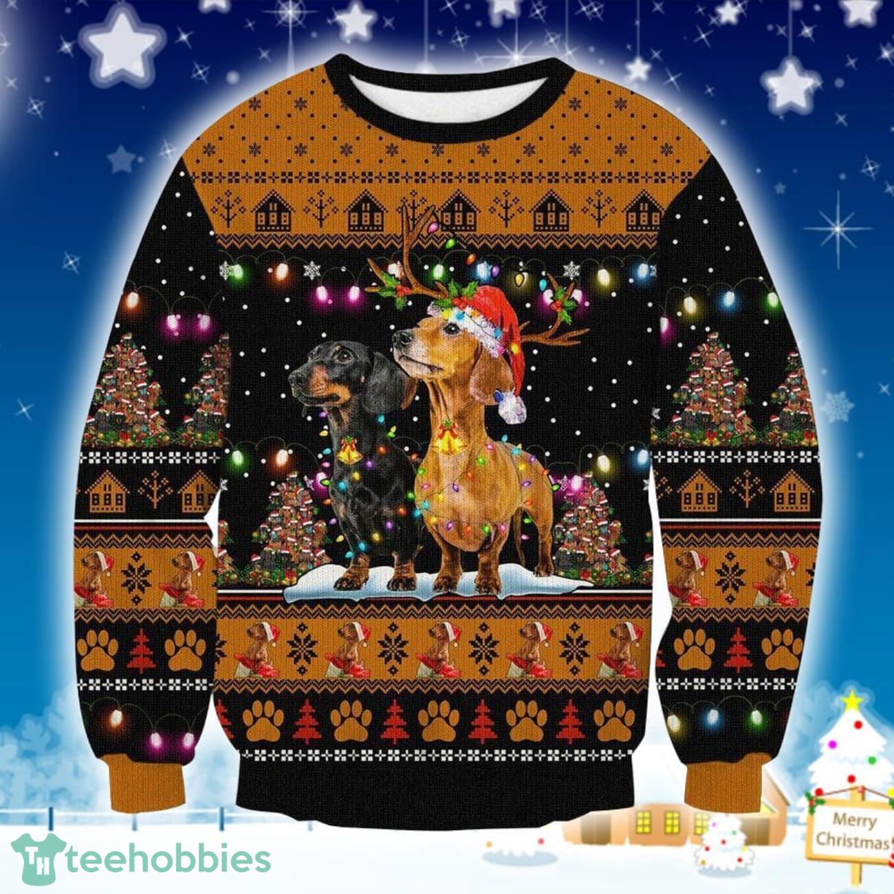 Dachshund 3D Sweater Ugly Christmas Sweater For Men Women Product Photo 1