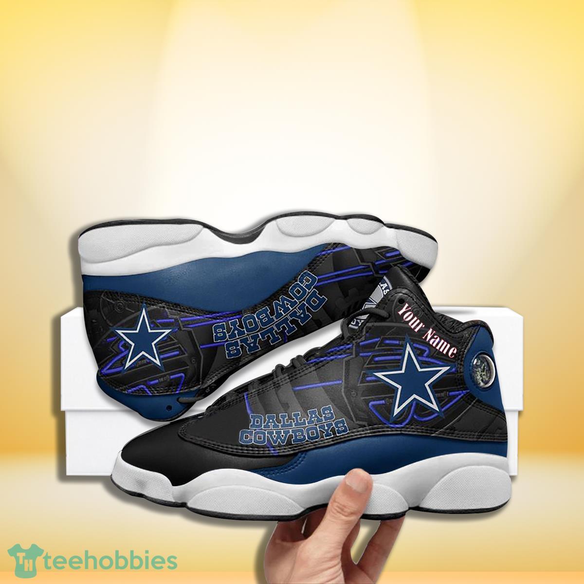 Dallas Cowboys Football Team Custom Name Air Jordan 13 Sneakers Best Gift For Fans Product Photo 1