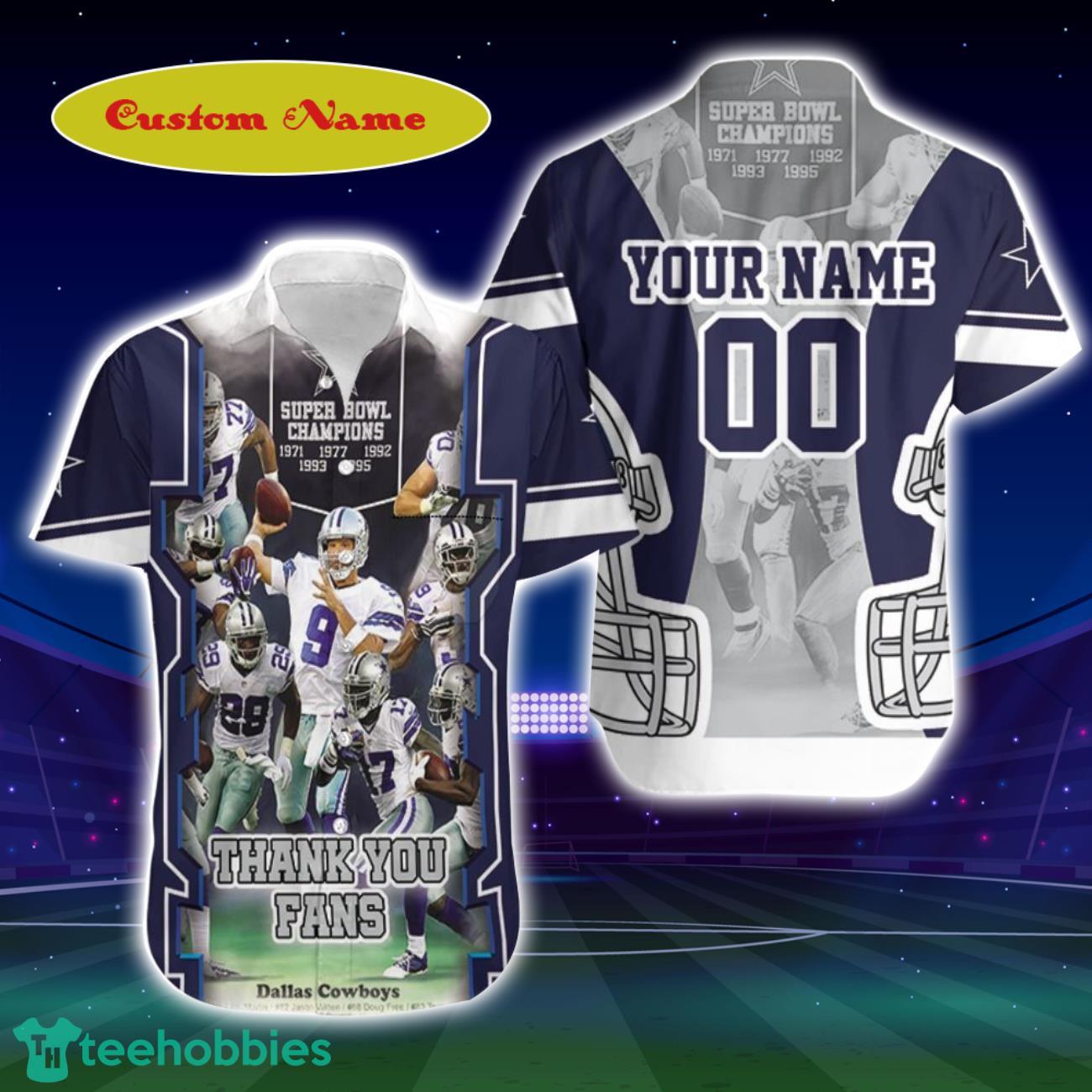 Dallas Cowboys Thank You Fans NFC Custom Name Hawaiian Shirt Impressive Gift For Men And Women Fans Product Photo 1