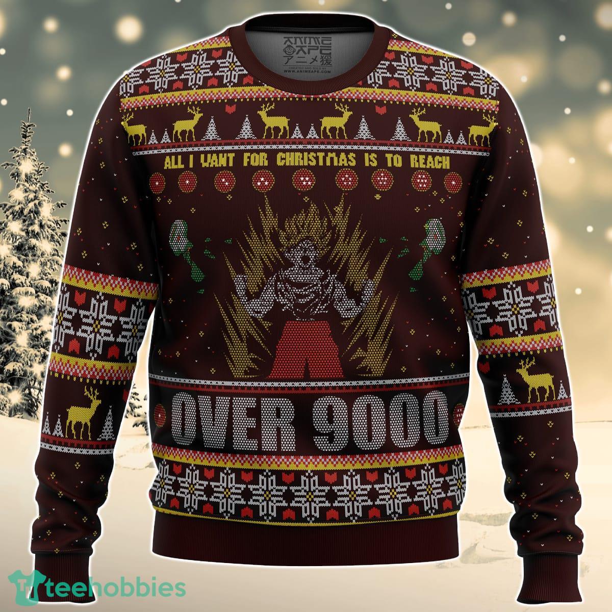 DBZ Goku Over 9000 Dragon Ball Z Ugly Christmas Sweater Great Gift For Men Women Product Photo 1
