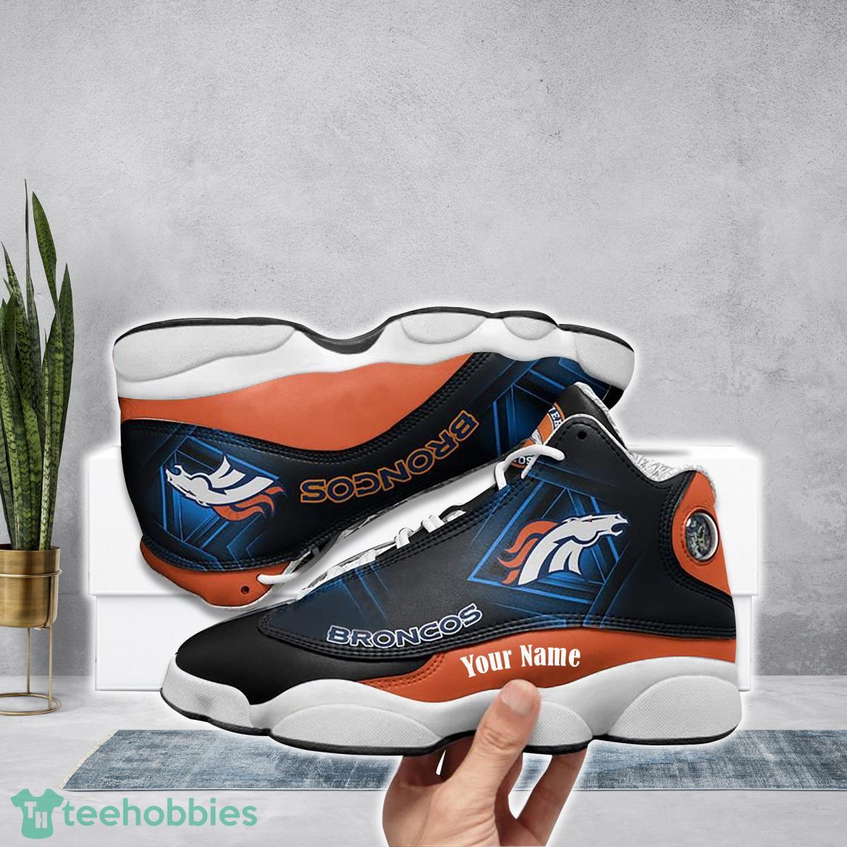 Denver Broncos Football Team Custom Name Air Jordan 13 Running Shoes Gift  For Fans