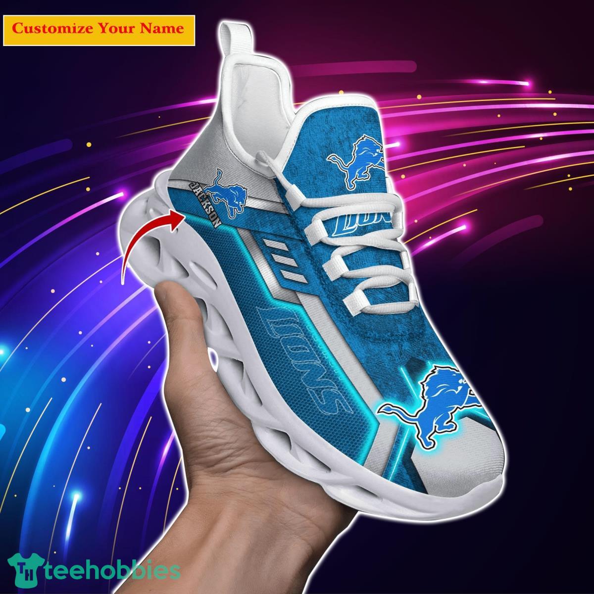 Detroit Lions NFL Custom Name Max Soul Shoes Impressive Gift For Men Women Fans Product Photo 1