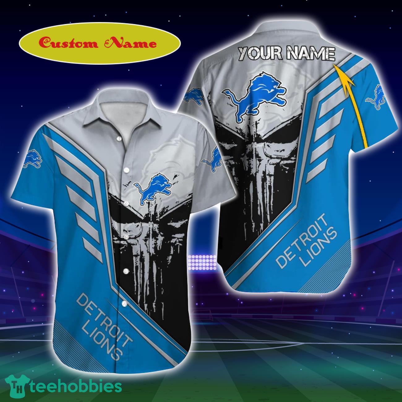 Detroit Lions NFL Football Custom Name Hawaiian Shirt Unique Gift For Men And Women Product Photo 1