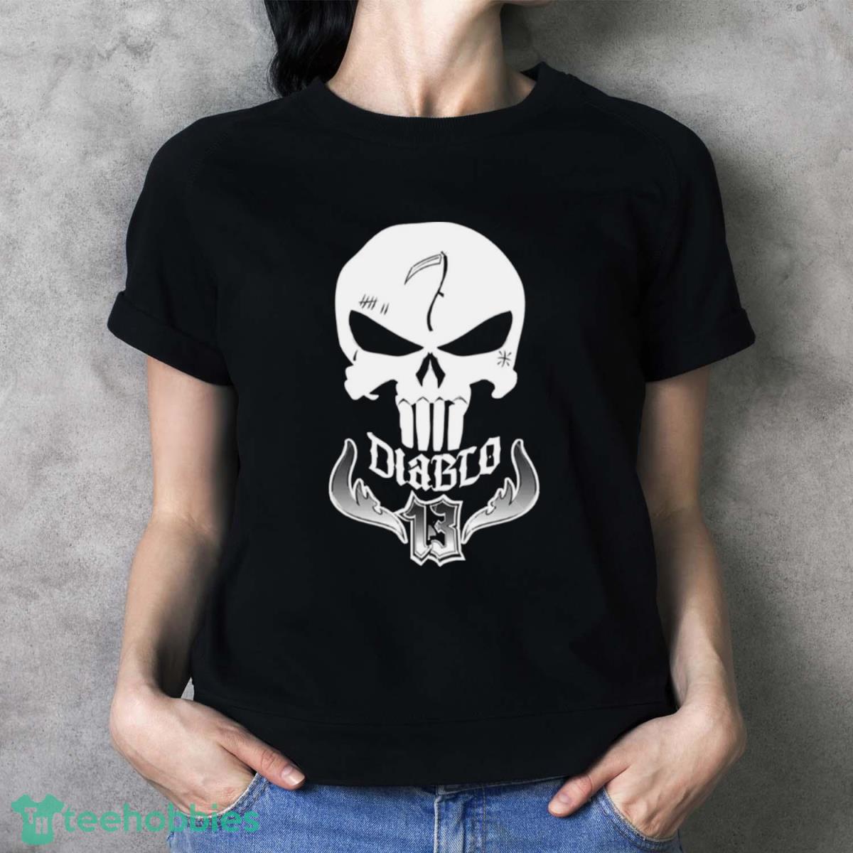 Diablo White Skull Art Shirt - Ladies T-Shirt