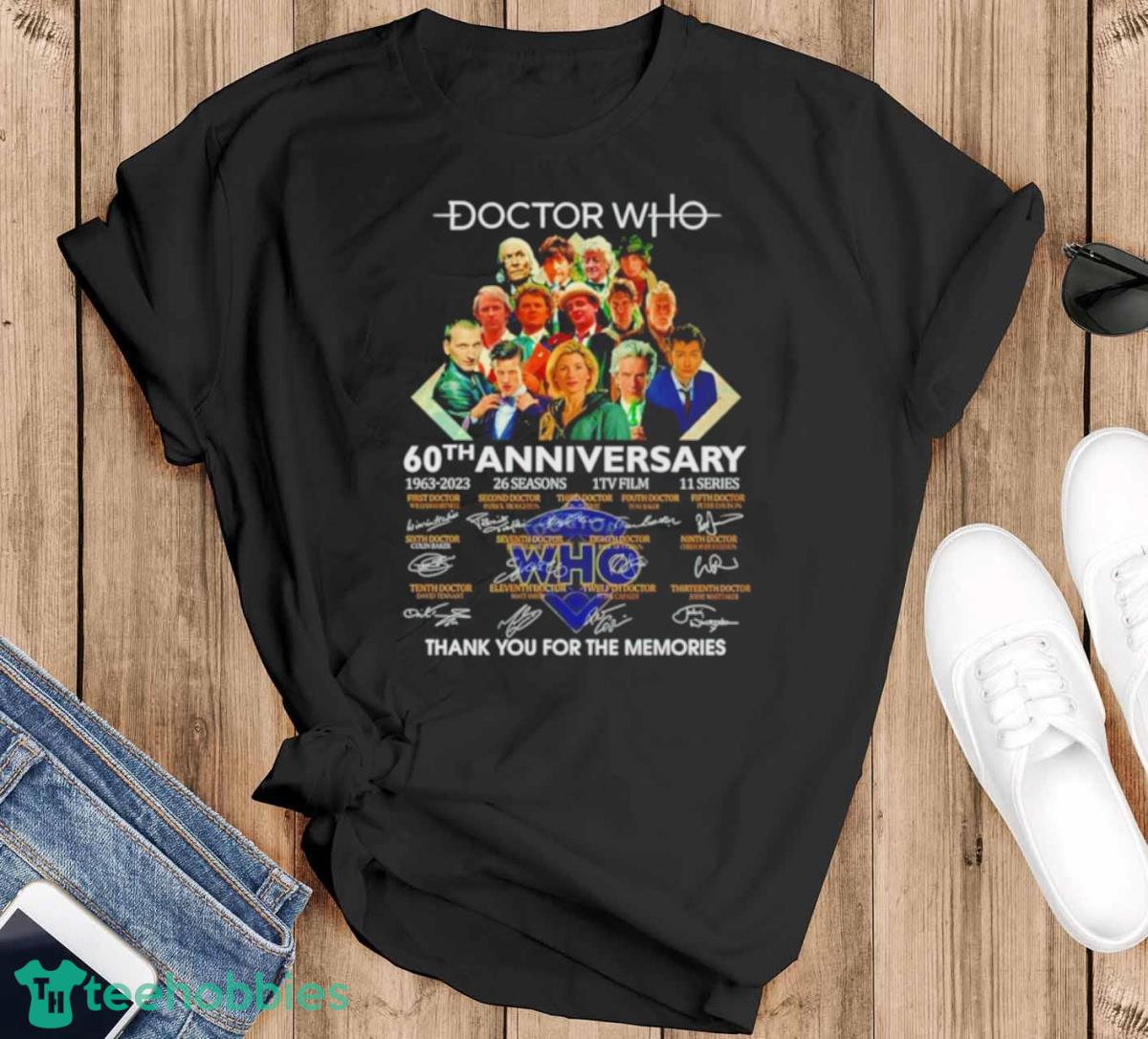 Doctor Who 60th Anniversary 1963 2023 Thank You For The Memories Signatures T Shirt - Black T-Shirt