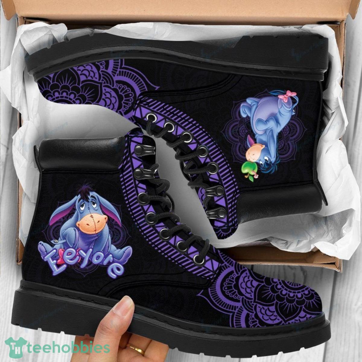 Eeyore Leather Boots Best Gift For Men And Women Product Photo 1