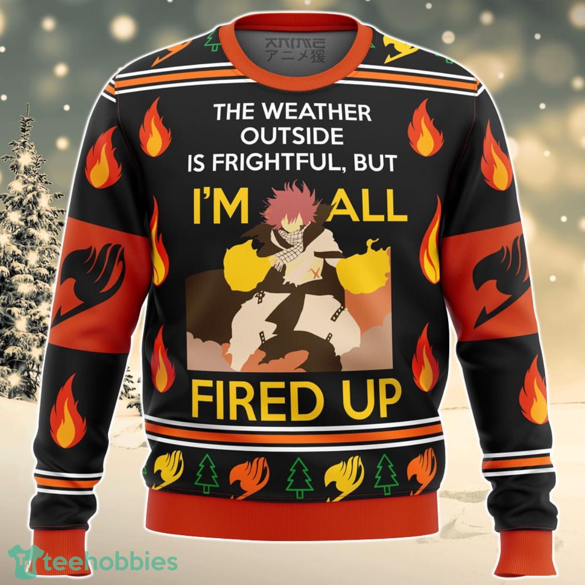 Fairy Tail Natsu fired up Ugly Christmas Sweater Great Gift For Men Women Product Photo 1