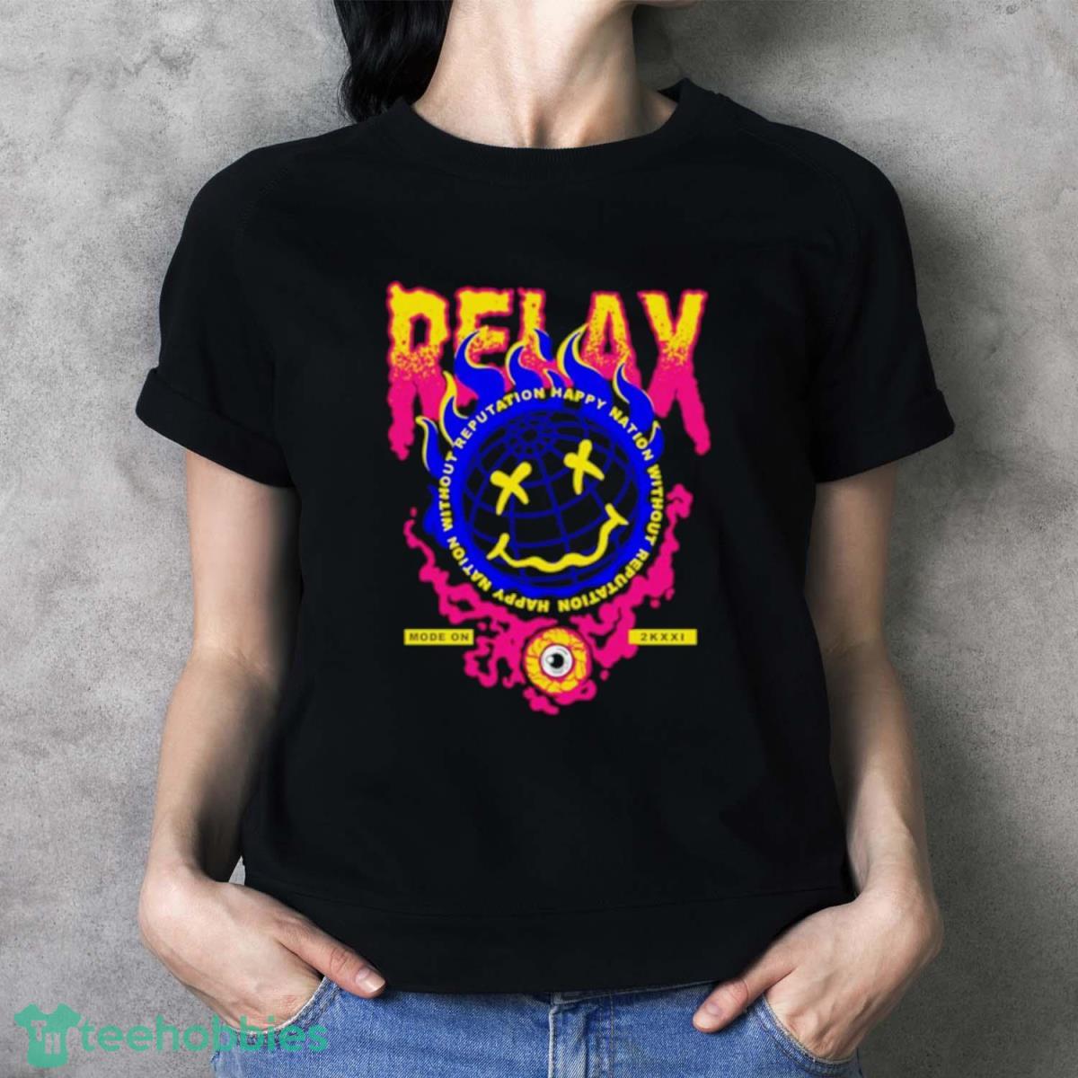 Flaming Emoji Globe Eyeball Smoke Shirt - Ladies T-Shirt