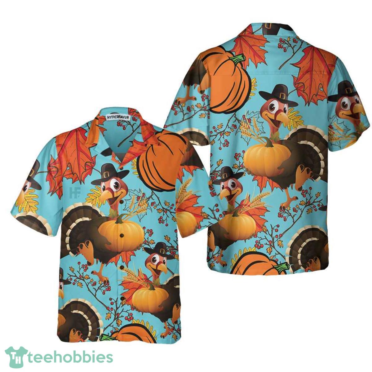 Funny Pumpkin Turkey Thanksgiving Hawaiian Shirt Best Gift For Men And Women Product Photo 1