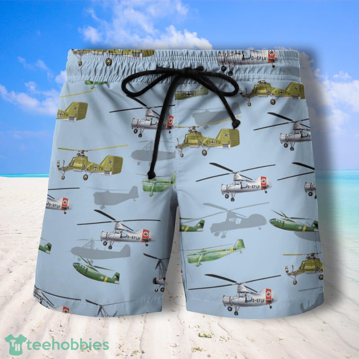 German Helicopter World War 2 Hawaiian Shirt And Shorts Best Style For Men Product Photo 2