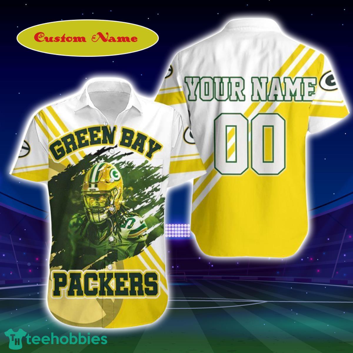 Green Bay Packers James Crawford 54 For Fans Custom Name Hawaiian Shirt Best Gift For Men And Women Fans Product Photo 1