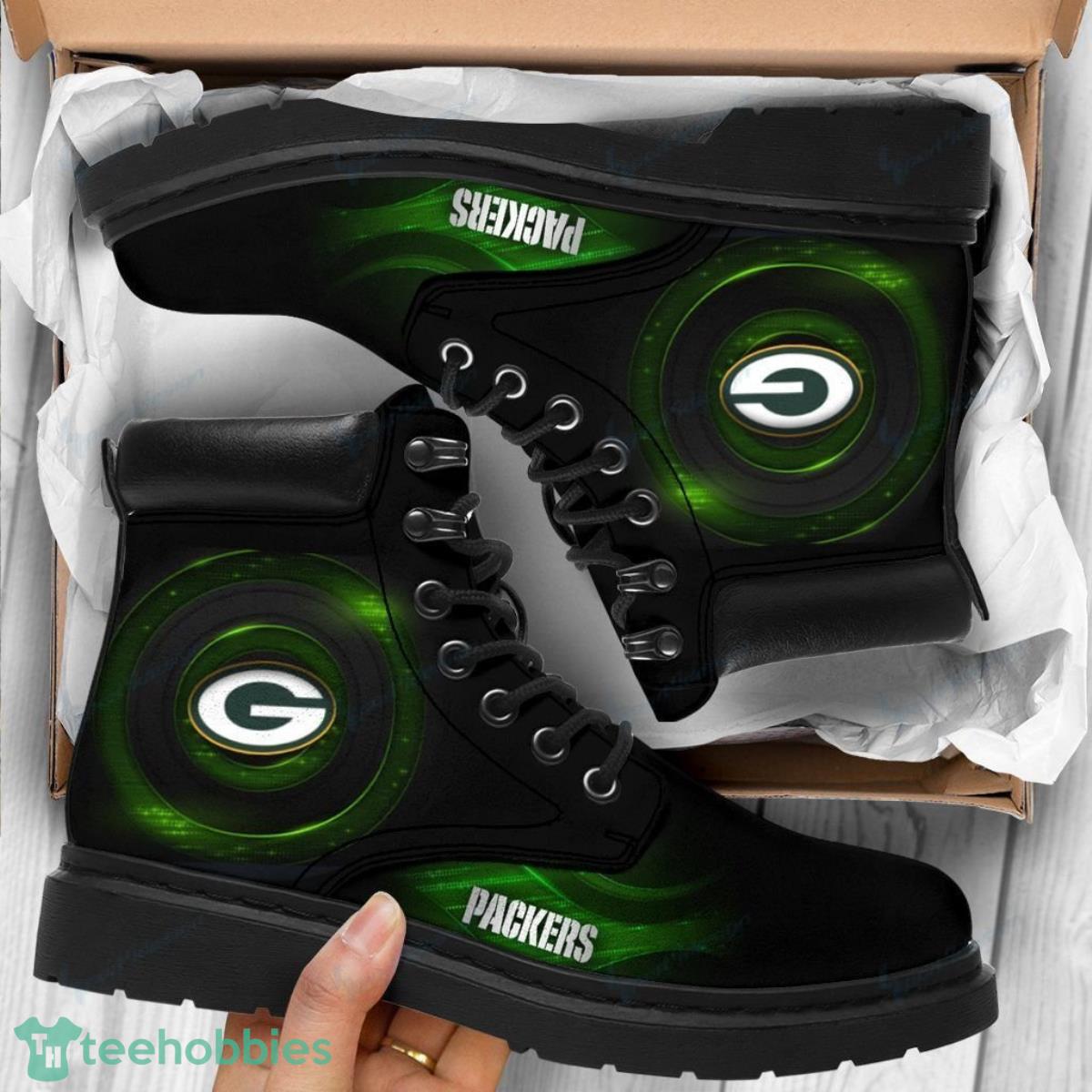 Green Pay Packer Football Team Leather Boots For Men Women Best Gift For Fans Product Photo 1