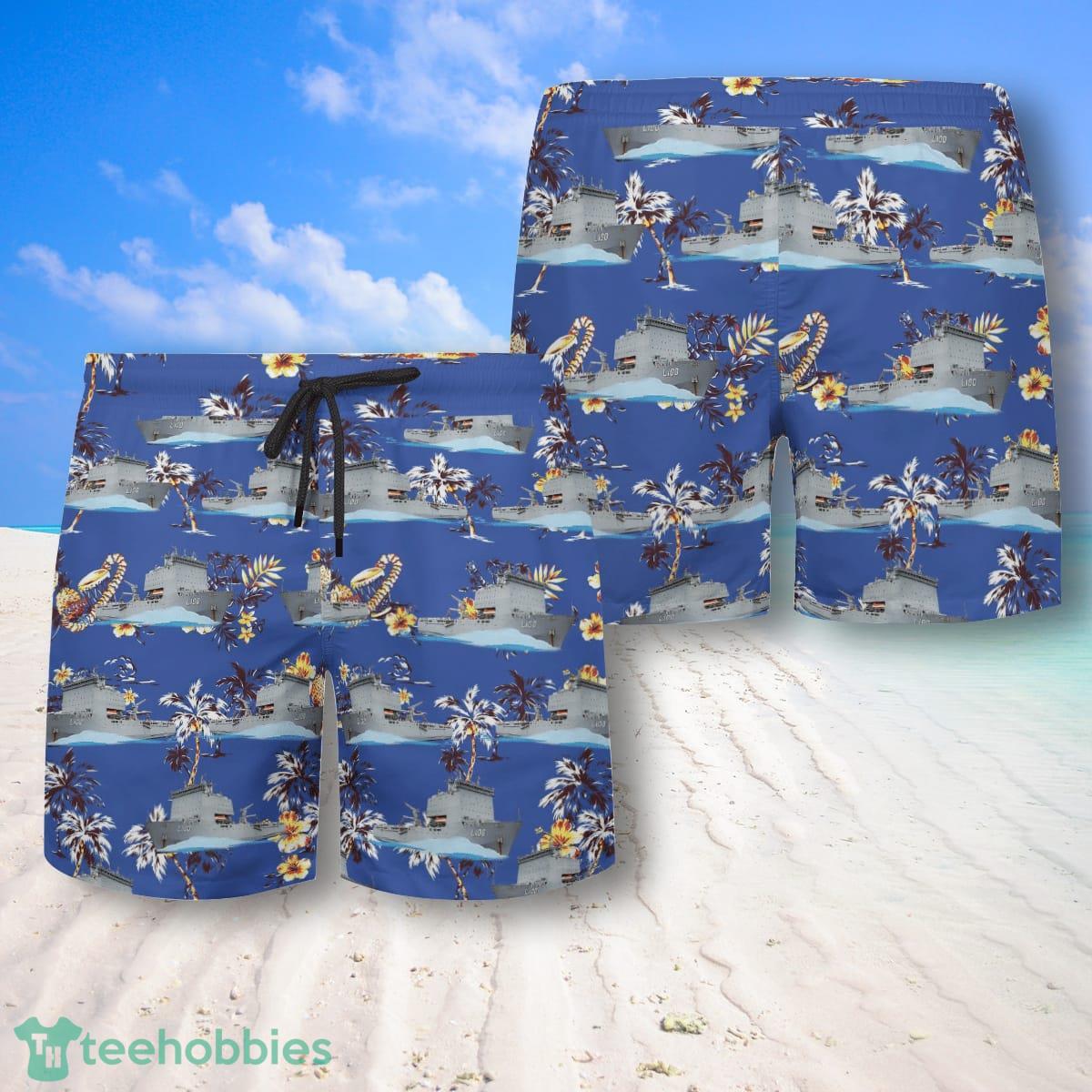 HMAS Choules Royal Australian Navy Hawaiian Shirt And Shorts Great Style For Men Product Photo 2