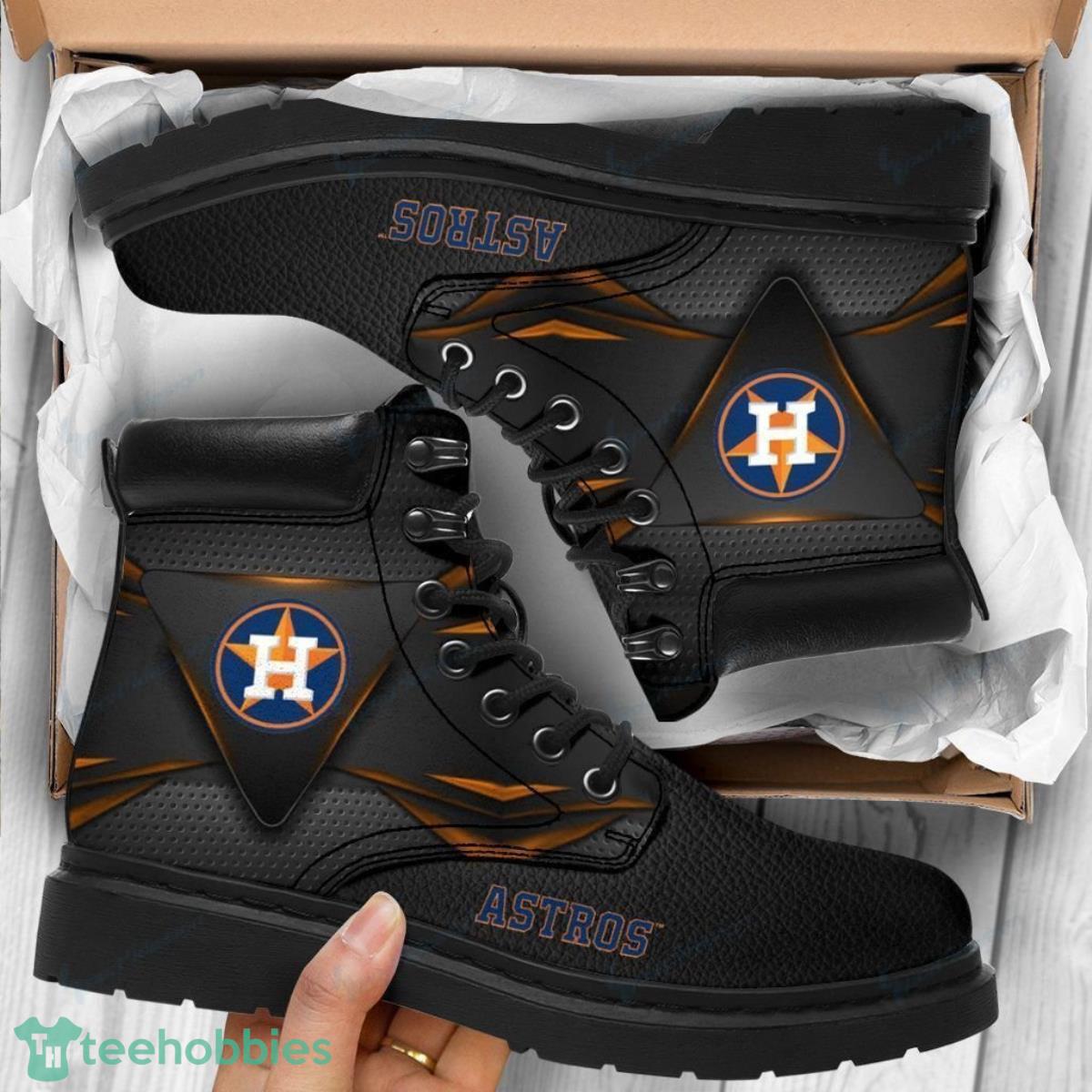 Houston Astros Football Team Leather Boots For Men Women Best Gift For Fans Product Photo 1