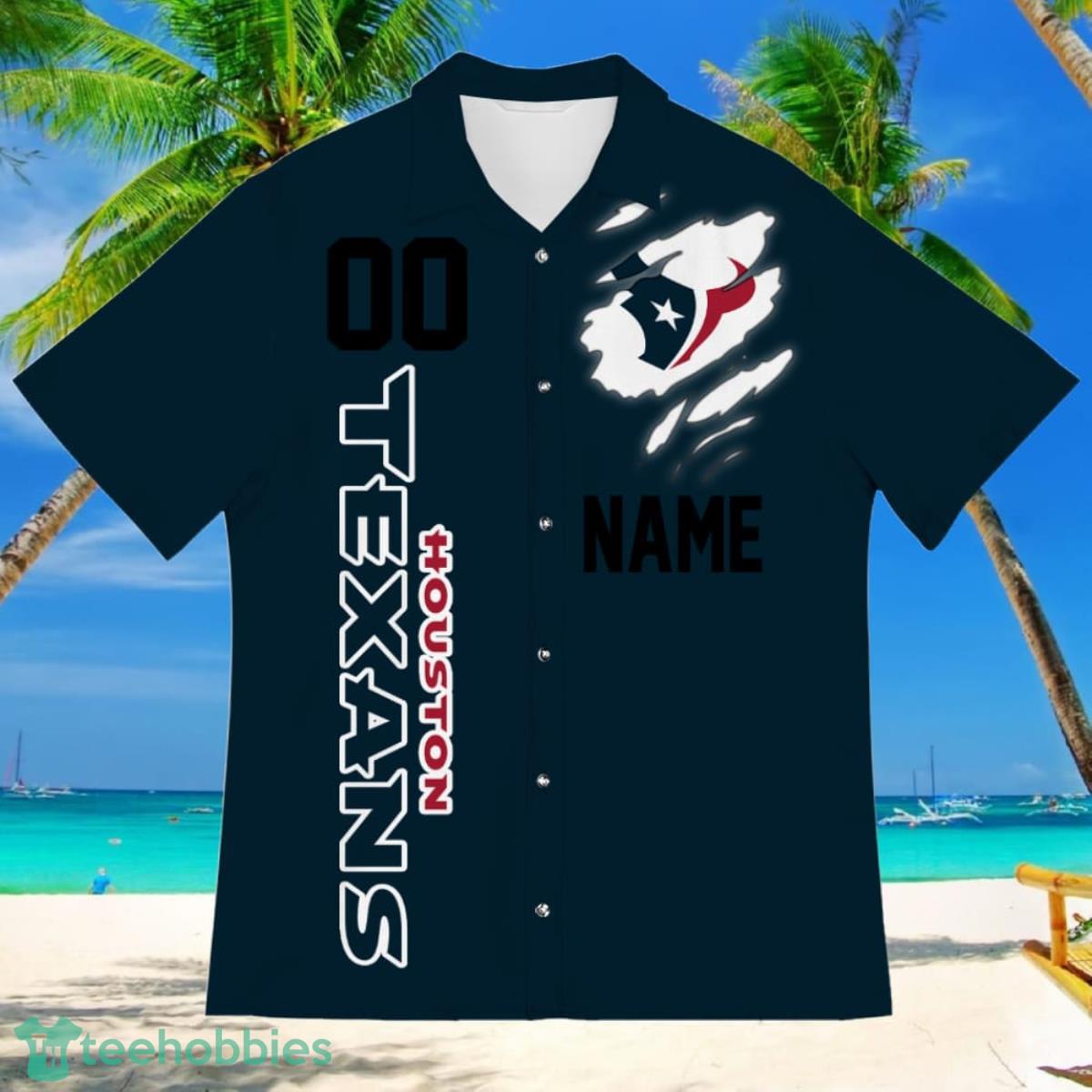 Houston Texans Sports American Football Hawaiian Shirt Custom Name & Number Product Photo 2