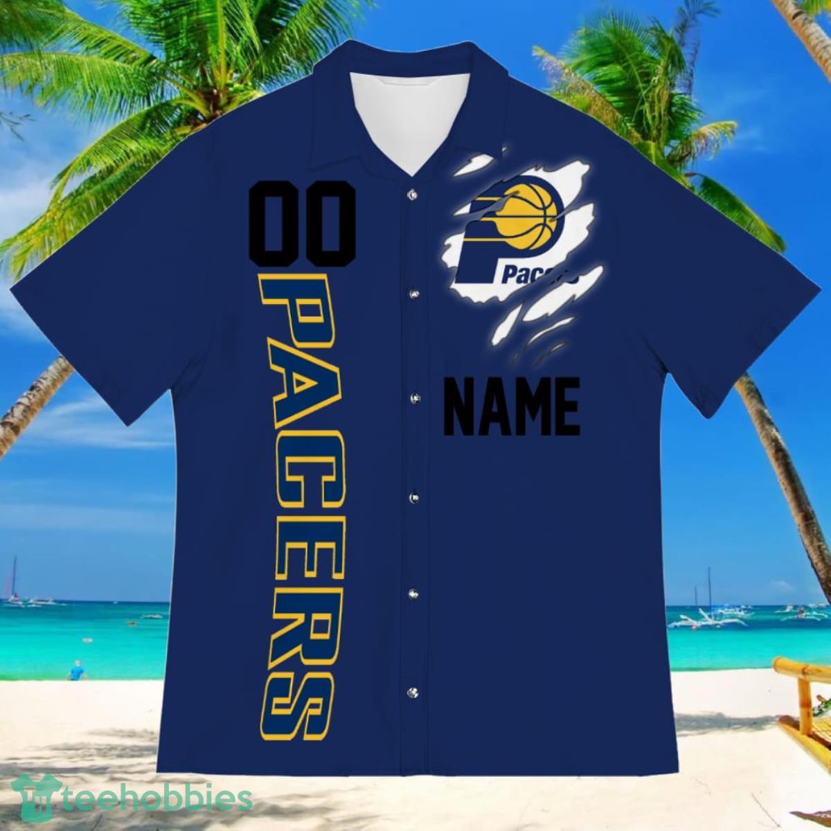 Indiana Pacers Sports American Football Hawaiian Shirt Custom Name & Number Product Photo 2
