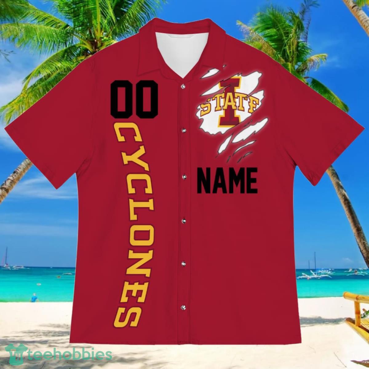 Iowa State Cyclones Sports American Football Hawaiian Shirt Custom Name & Number Product Photo 2