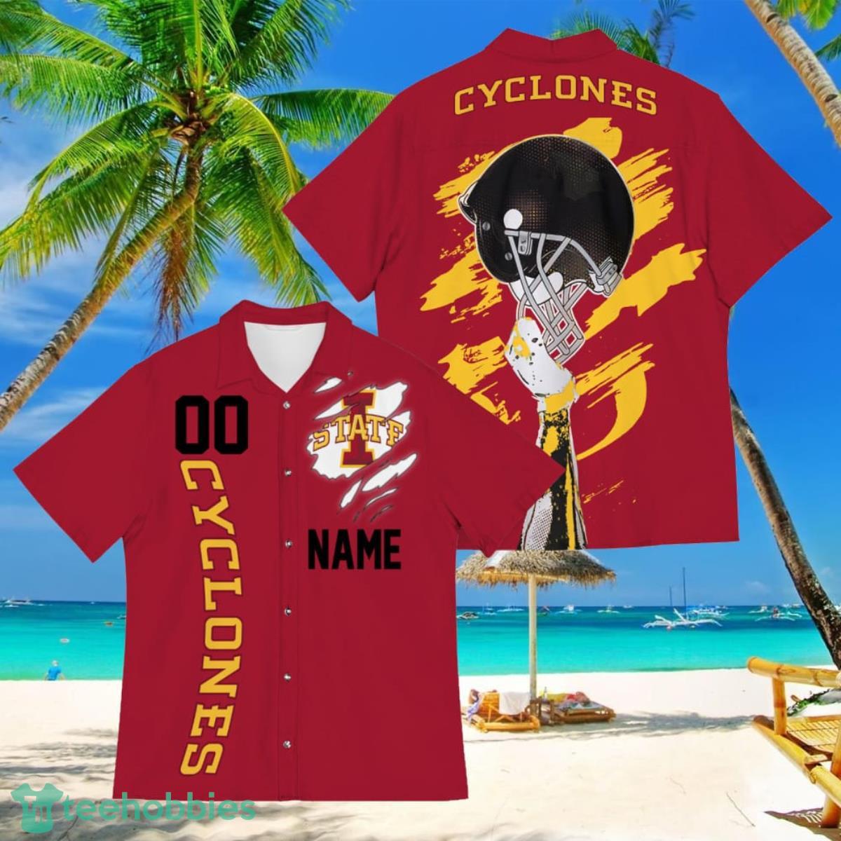 Iowa State Cyclones Sports American Football Hawaiian Shirt Custom Name & Number Product Photo 1