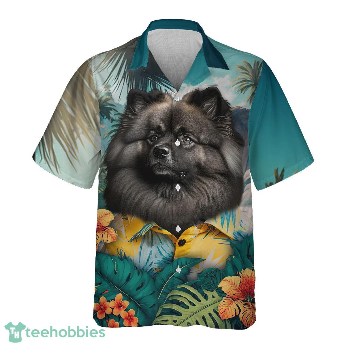 Keeshond All Printed 3D Hawaiian Shirt For Dog Lover image Keeshond All Printed 3D Hawaiian Shirt For Dog Lover Product Photo 2