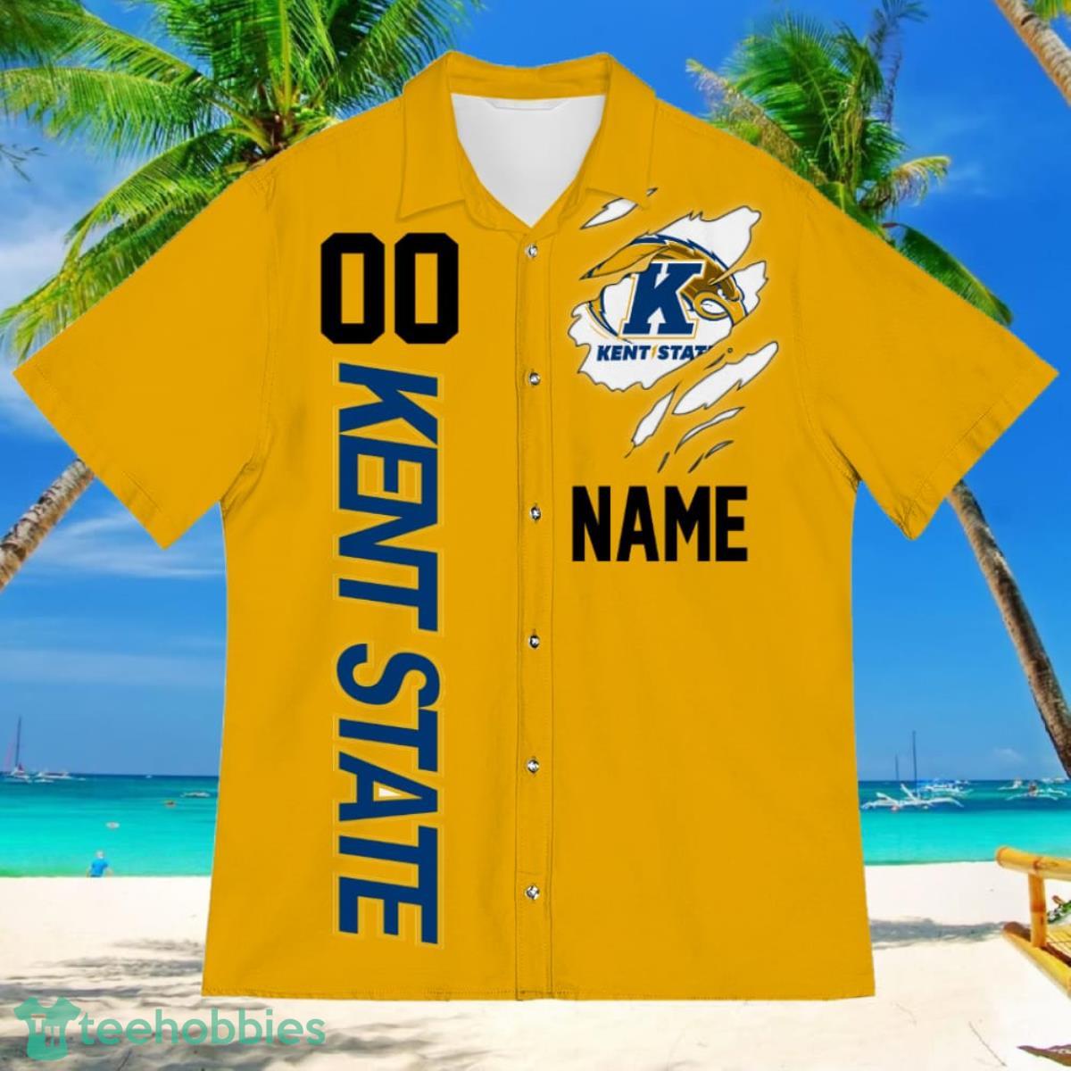 Kent State Golden Flashes Sports American Football Hawaiian Shirt Custom Name & Number Product Photo 2