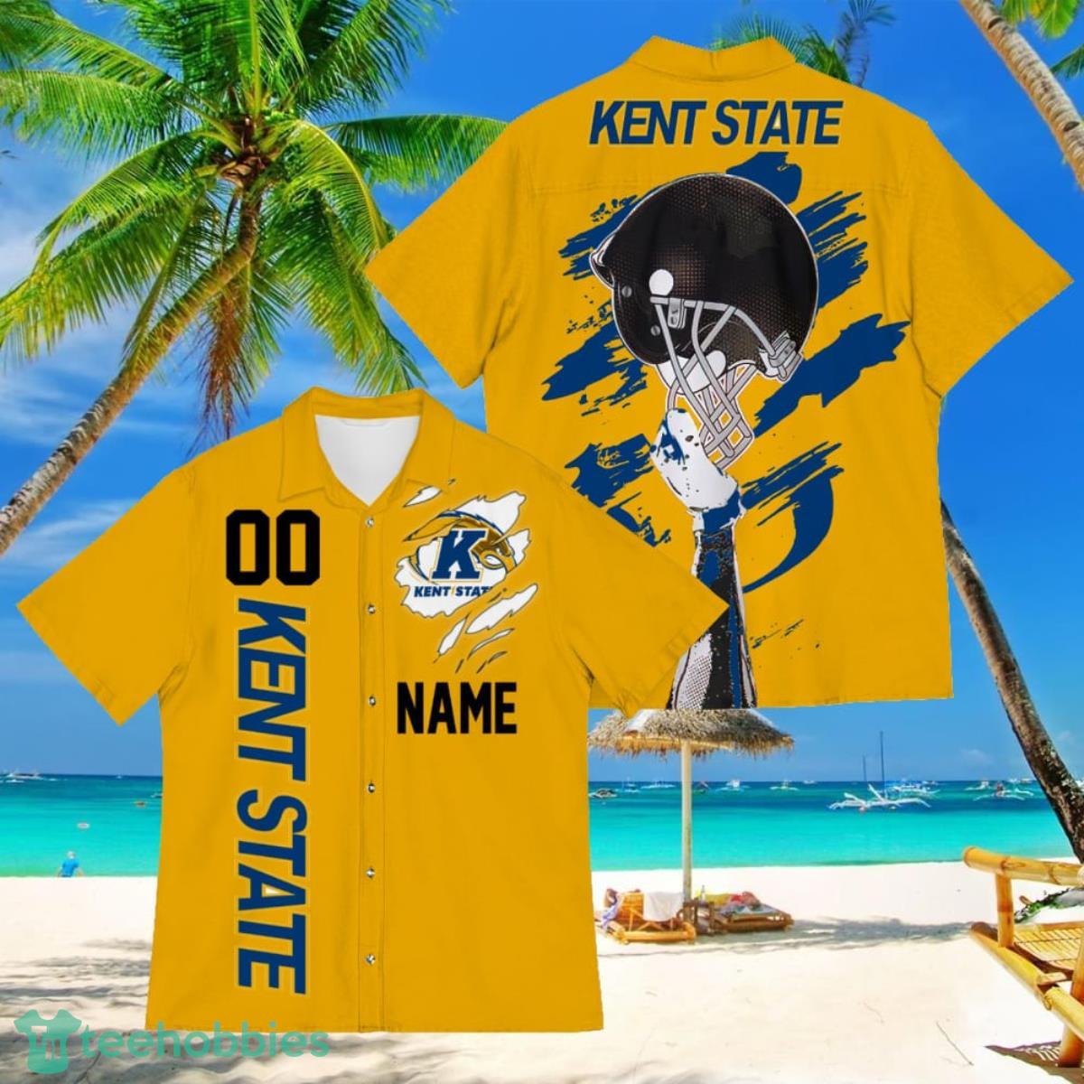 Kent State Golden Flashes Sports American Football Hawaiian Shirt Custom Name & Number Product Photo 1
