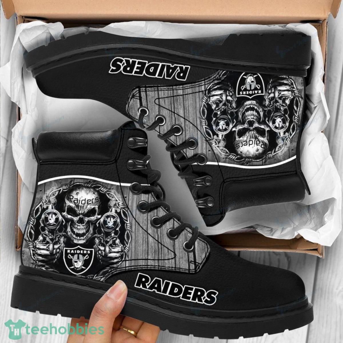 Las Vegas Raiders Football Team Leather Boots For Men Women Best Gift For Fans Product Photo 1