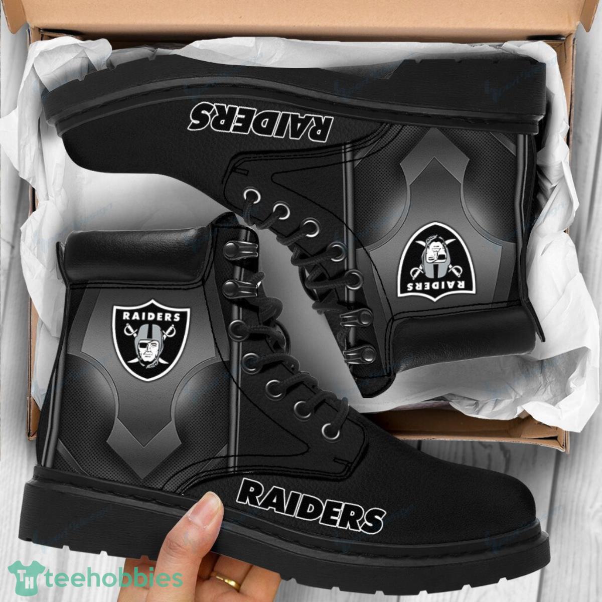 Las Vegas Raiders Football Team Leather Boots For Men Women Special Gift For Fans Product Photo 1