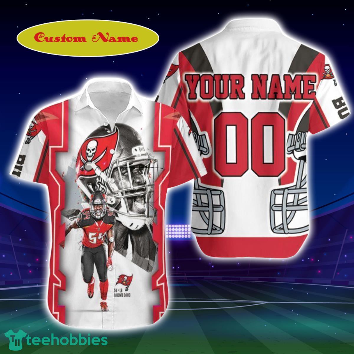 Lavonte David 54 Tampa Bay Buccaneers Custom Name Hawaiian Shirt Best Gift For Men And Women Fans Product Photo 1