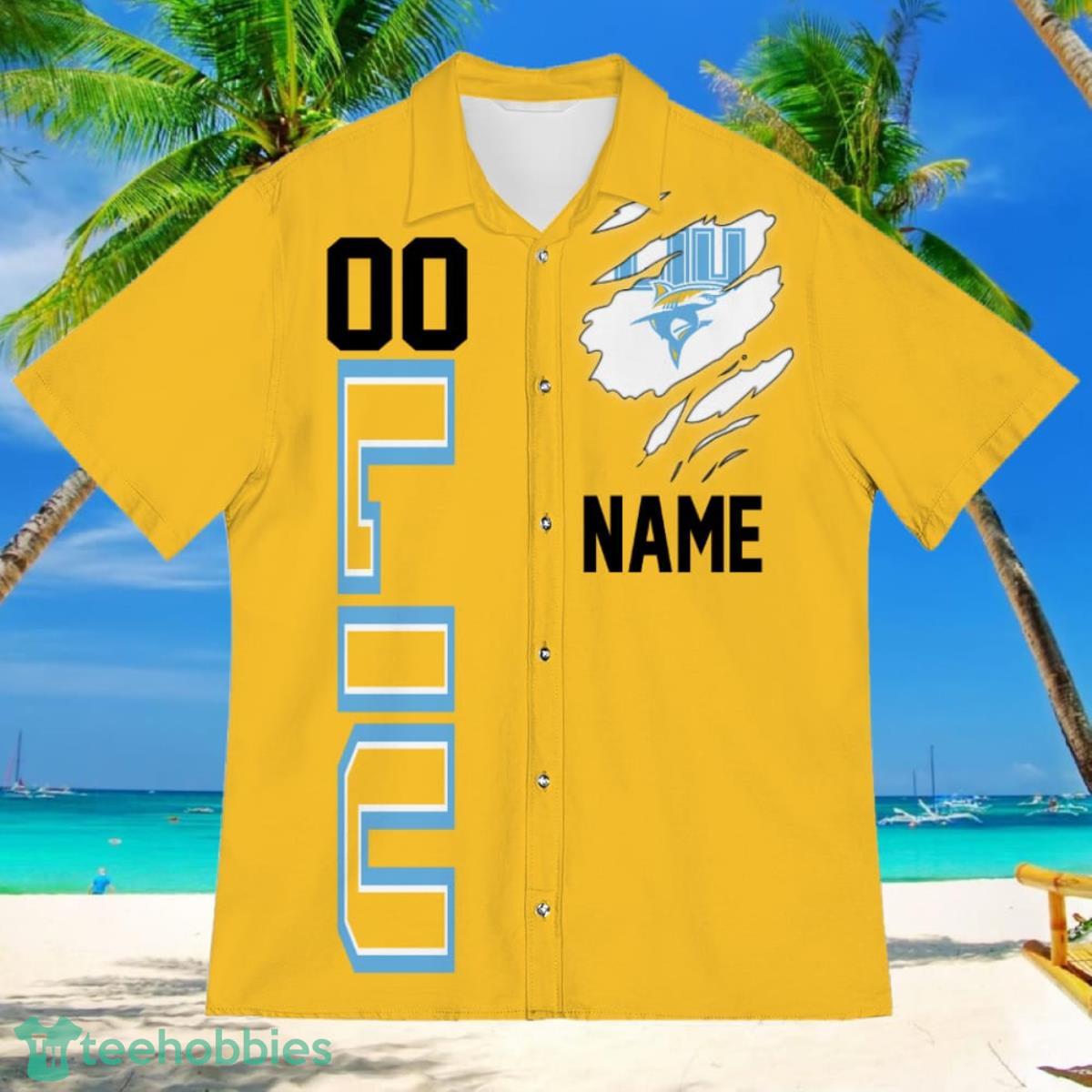LIU Brooklyn Blackbirds Sports American Football Hawaiian Shirt Custom Name & Number Product Photo 2