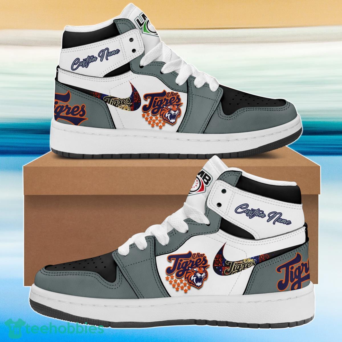 LMB Tigres De Quintana Roo Air Jordan Hightop Shoes Custom Name Product Photo 1