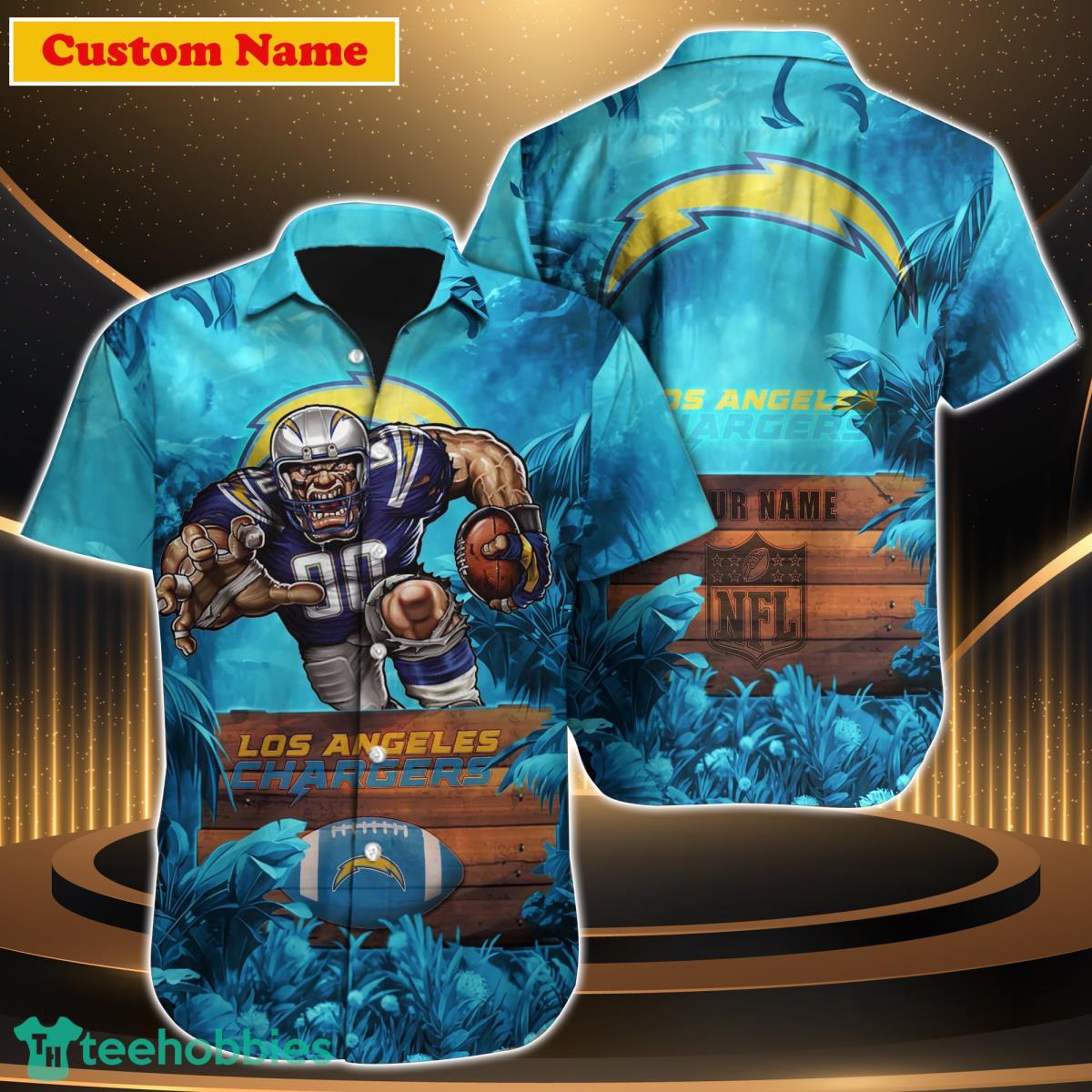 Los Angeles Chargers NFL Custom Name Hawaiian Shirt Unique Gift For Men Women Fans Product Photo 1