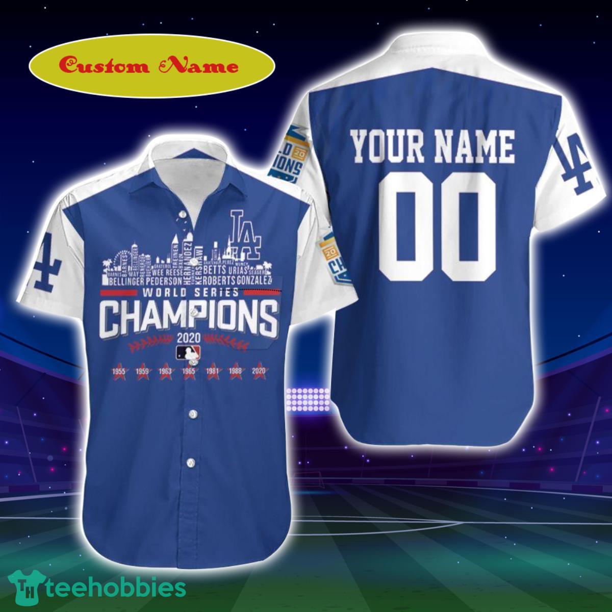 Los Angeles Dodgers Team Name World Series Champions 3D Custom Name Hawaiian Shirt Best Gift For Men And Women Product Photo 1