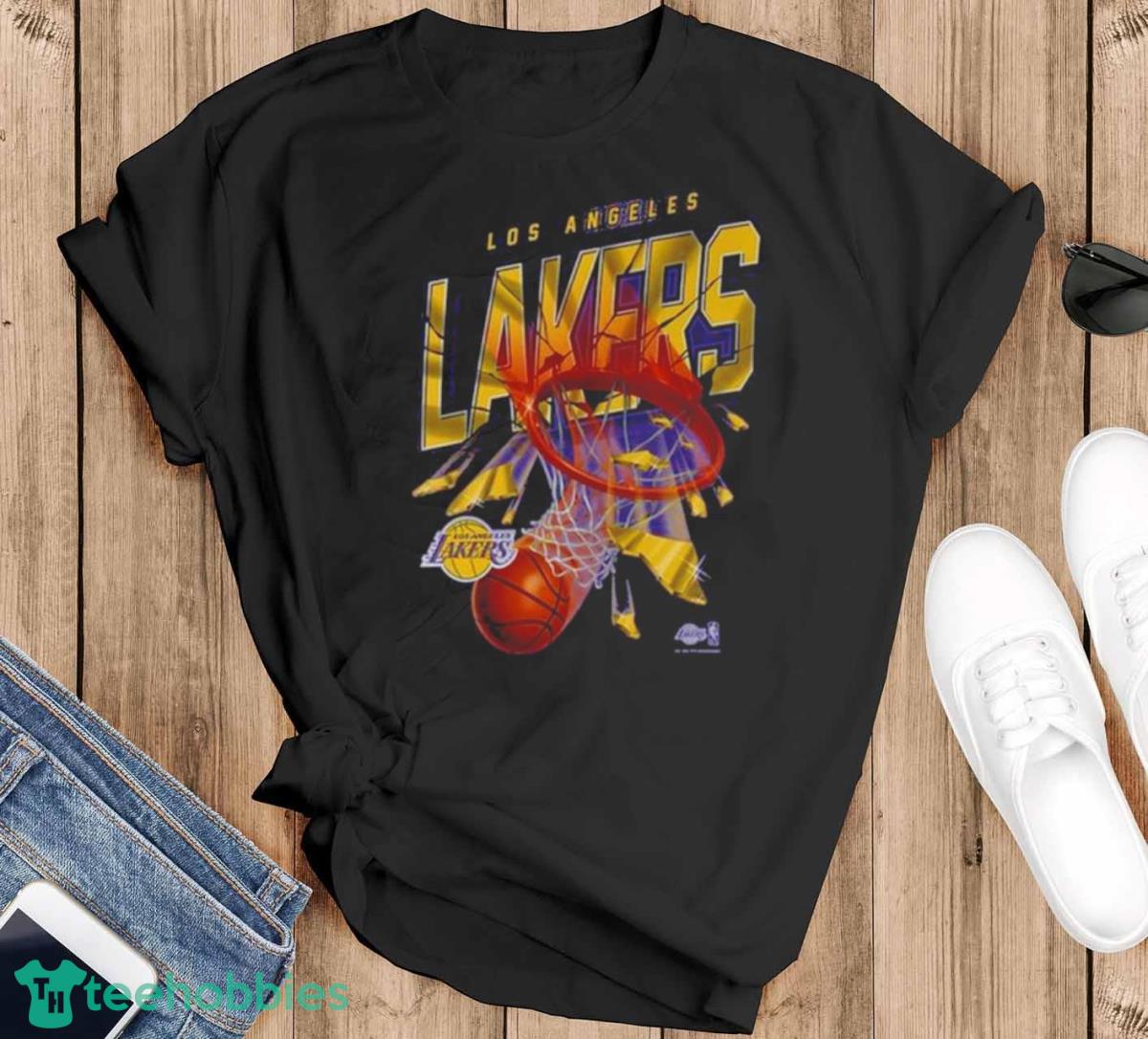 Los Angeles Lakers Nike Shattered Logo T Shirt - Black T-Shirt