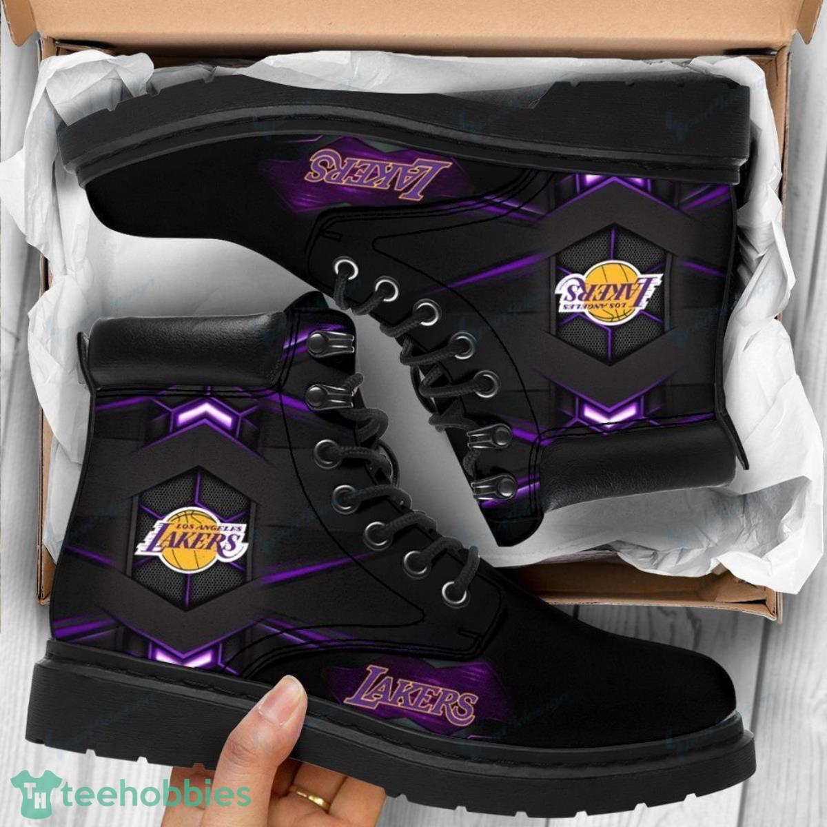 Los Angeles Lakers Team Leather Boots For Men Women Best Gift For Fans Product Photo 1
