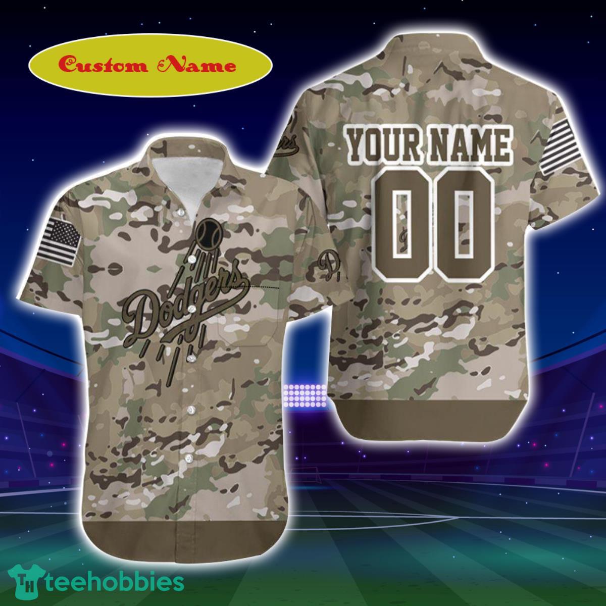 Los Angeles Los Angeles Dodgers Camouflage Veteran 3D Custom Name Hawaiian Shirt Best Gift For Men And Women Fans Product Photo 1