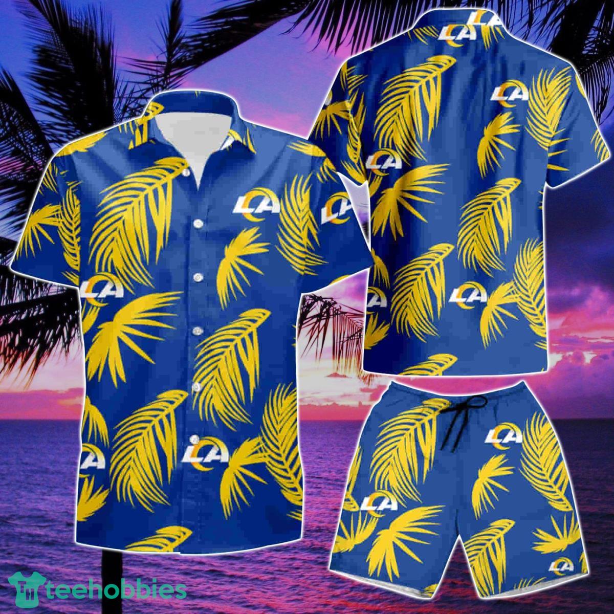 Los Angeles Rams Flower Short Sleeve Summer Beach Hawaiian Shirt And Short Product Photo 2