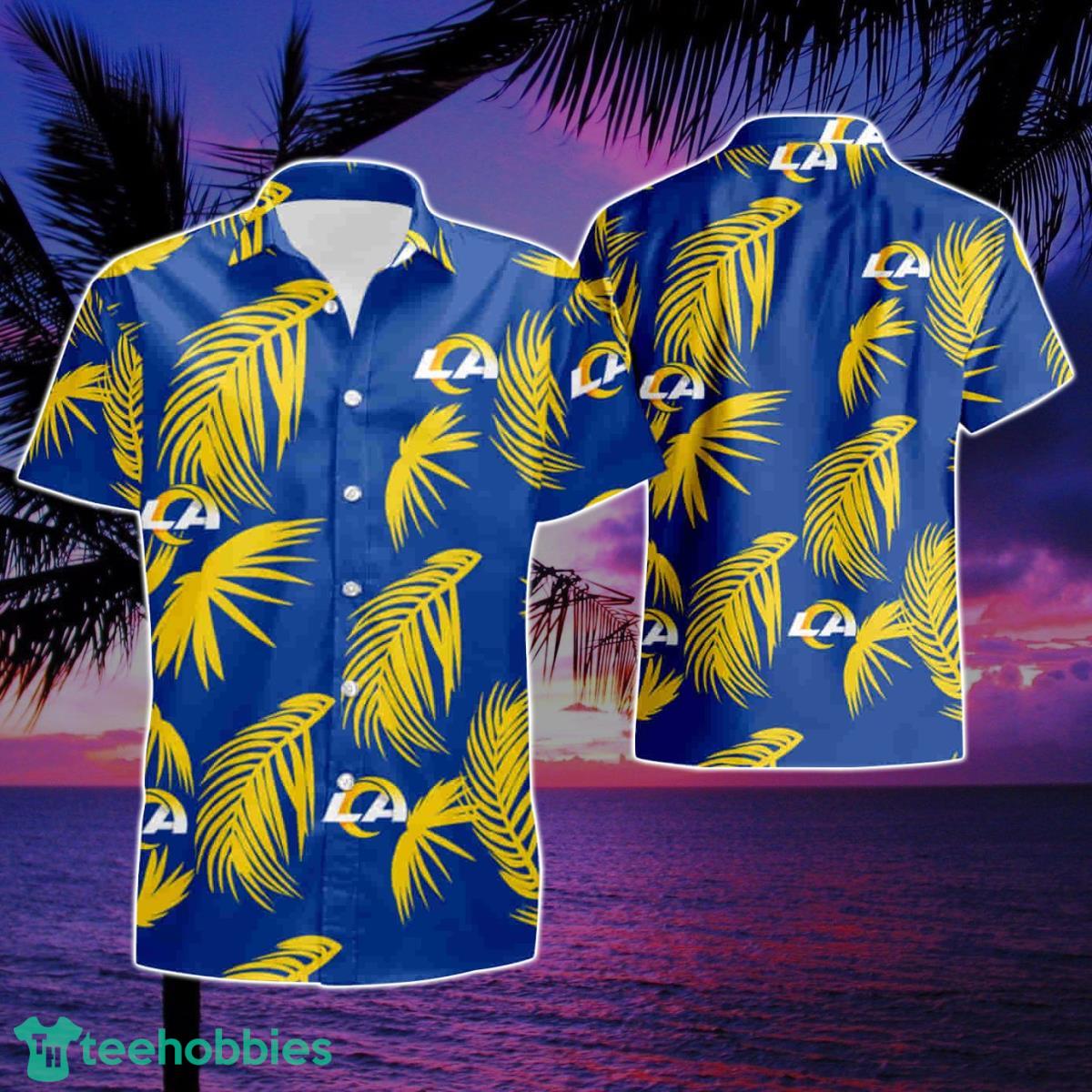 Los Angeles Rams Flower Short Sleeve Summer Beach Hawaiian Shirt And Short Product Photo 1