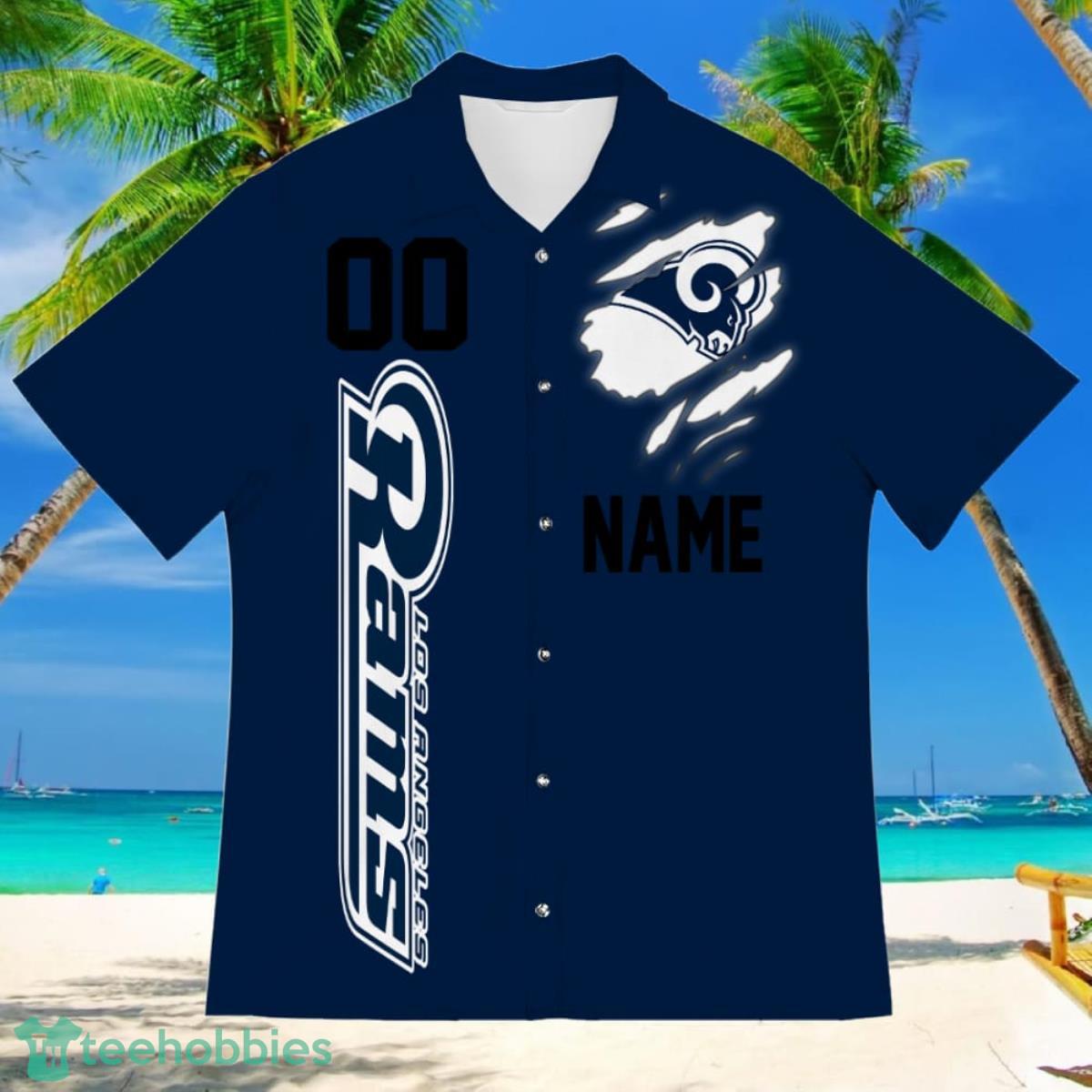 Los Angeles Rams Sports American Football Hawaiian Shirt Custom Name & Number Product Photo 2