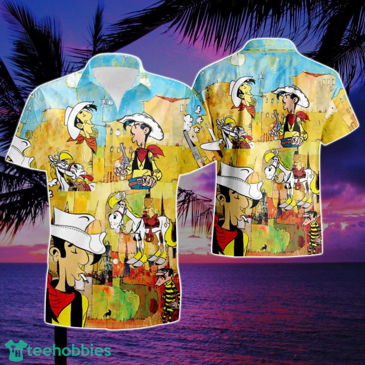 Lucky Luke Cowboy Summer Beach Hawaiian Shirt And Short Product Photo 1