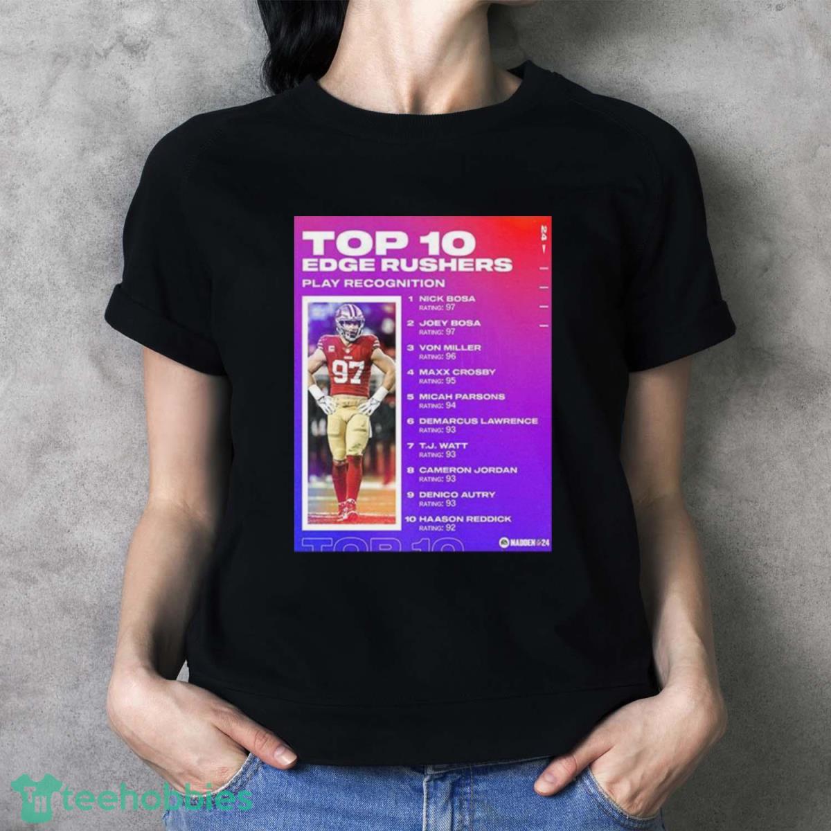 Madden NFL 24 Top 10 Edge Rushers Play Recognition T Shirt - Ladies T-Shirt